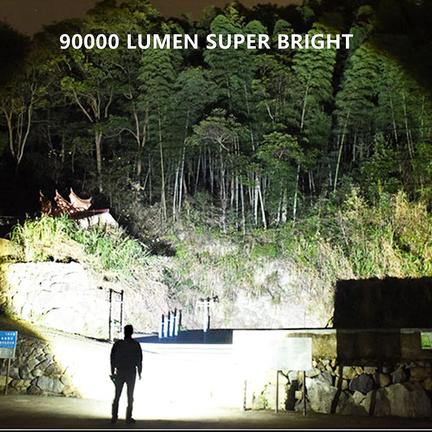 Rechargeable Led Flashlights 90000 High Lumens Super Bright Tactical Military Grade Waterproof Flashlights XHP70 Tactical Flashlight with Zoomable 5 Modes (XHP50)