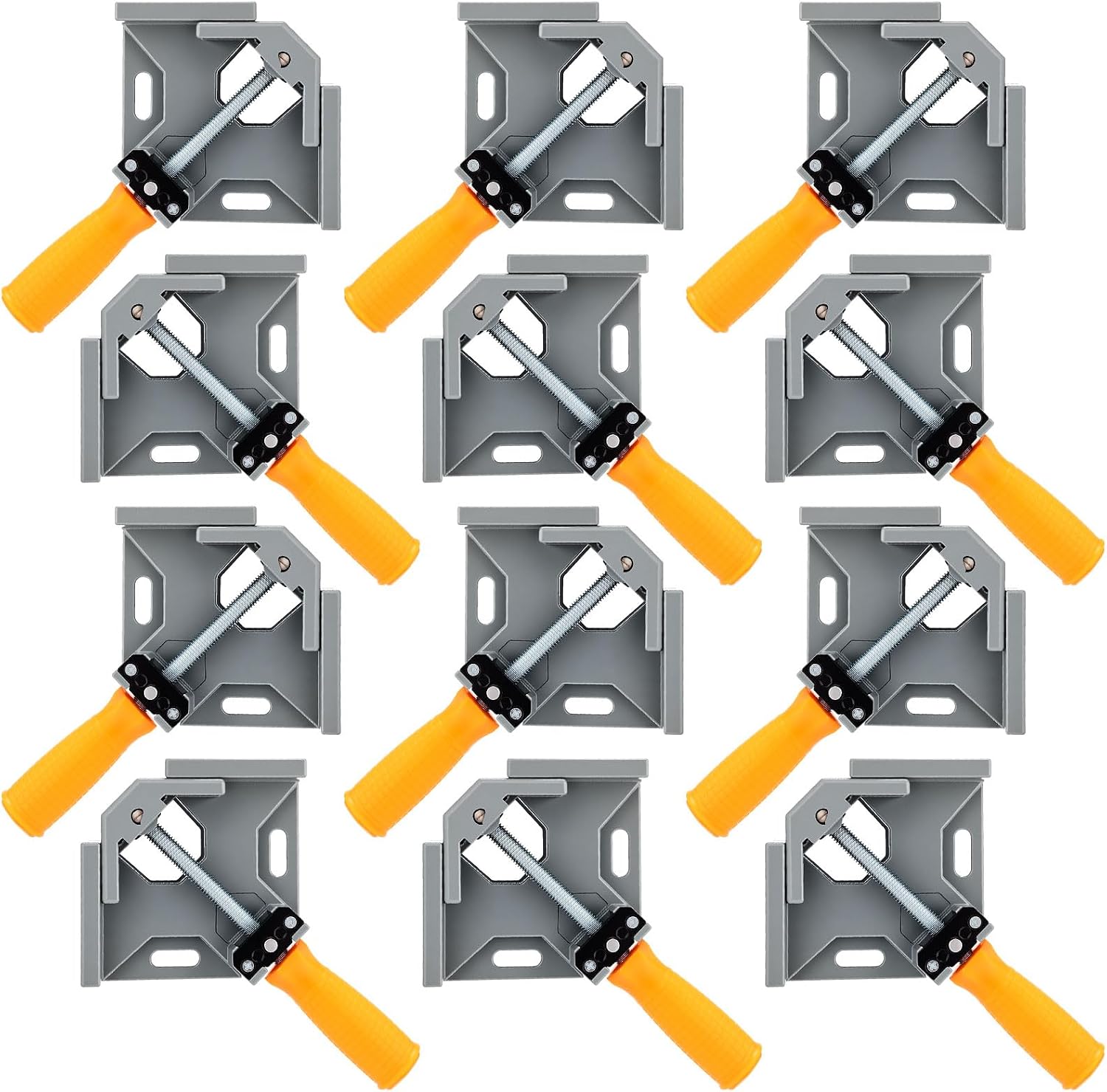 12 Pcs 90 Degree Corner Clamps for Woodworking, Aluminum Alloy | Right Angle Clamp with Adjustable Single Handle, For Photo Framing Cabinet Drawer, Durable Aluminum Alloy Surface Grip