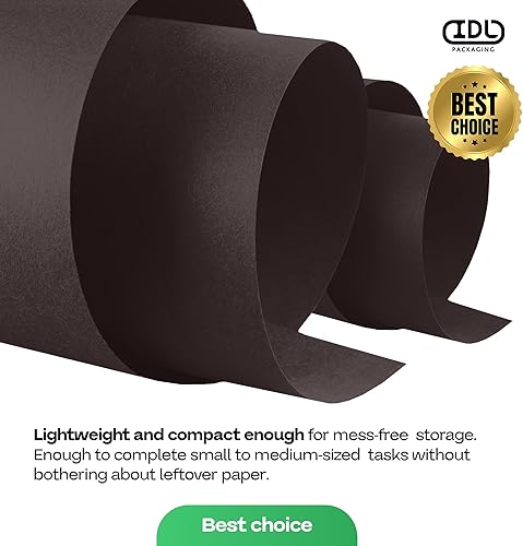 Miniatura 7 de Rollo de papel kraft negro de 12 x 1200 pulgadas (100 pies), papel de calidad hecho en Estados Unidos para envolver regalos, manualidades y