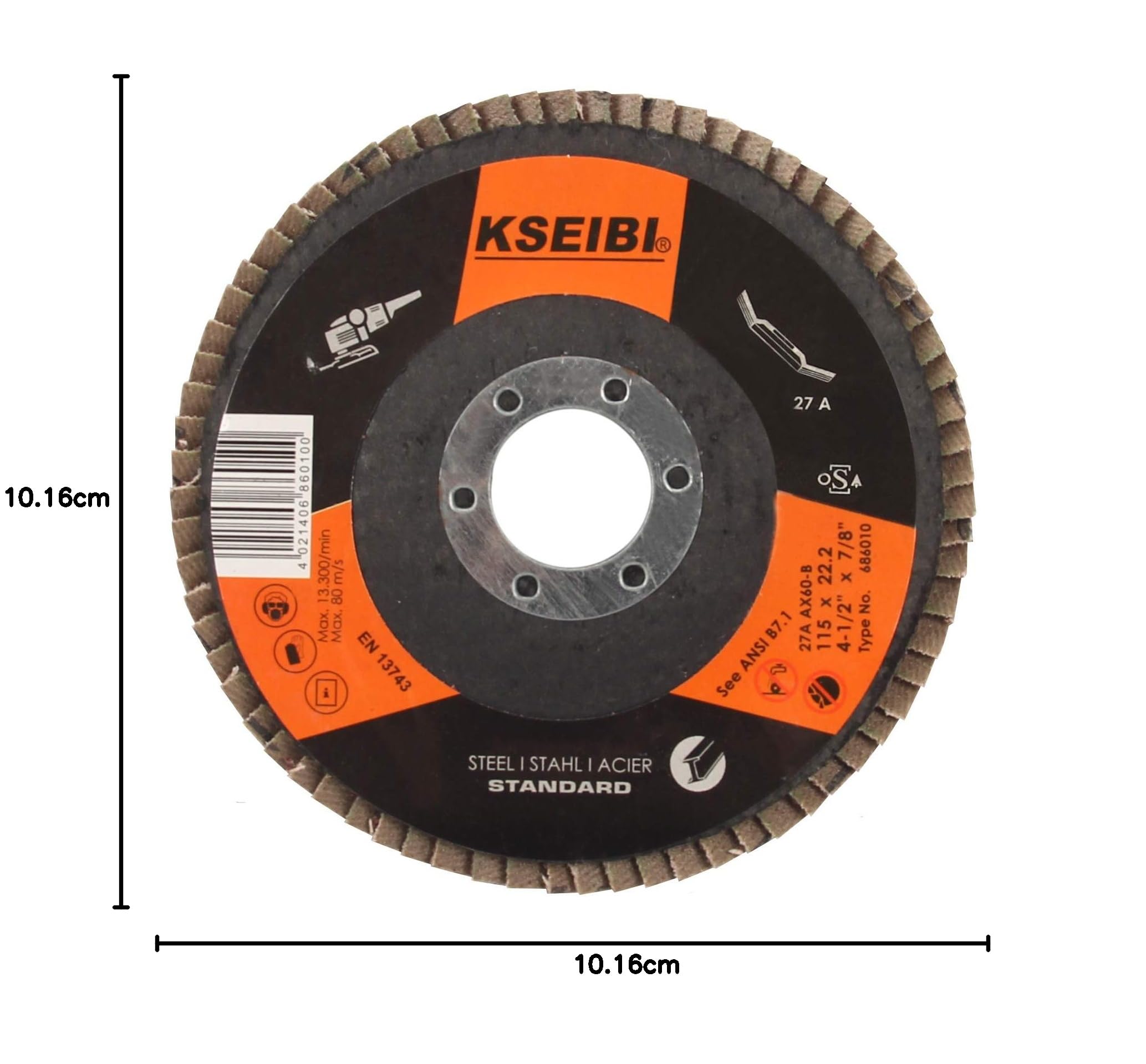 KSEIBI Óxido de aluminio 4 1/2 pulgadas Auto Body Flap Disco Lijado Muela de pulido Paquete de 20 (Mixto 20 Pack) 686062