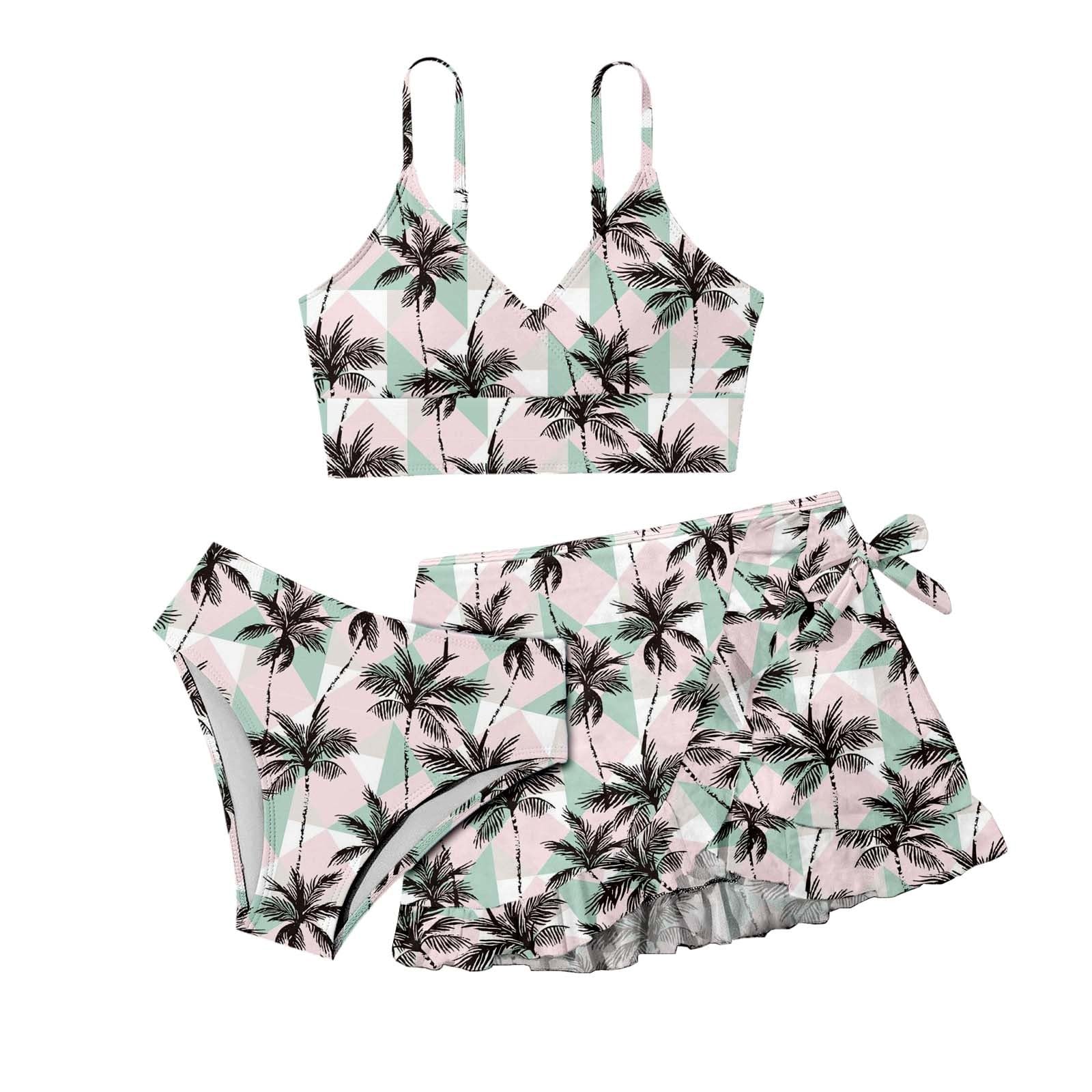 Cokbyavla Girls 24Multicolour 'S 3 Piece Halter Bikini Sets,Bikini 12-13 Year Old Slit Skirt Cute Clothes For Nice Holiday Teen 'S Tankini Swimsuits Juniors Swim(,13-14 Years)