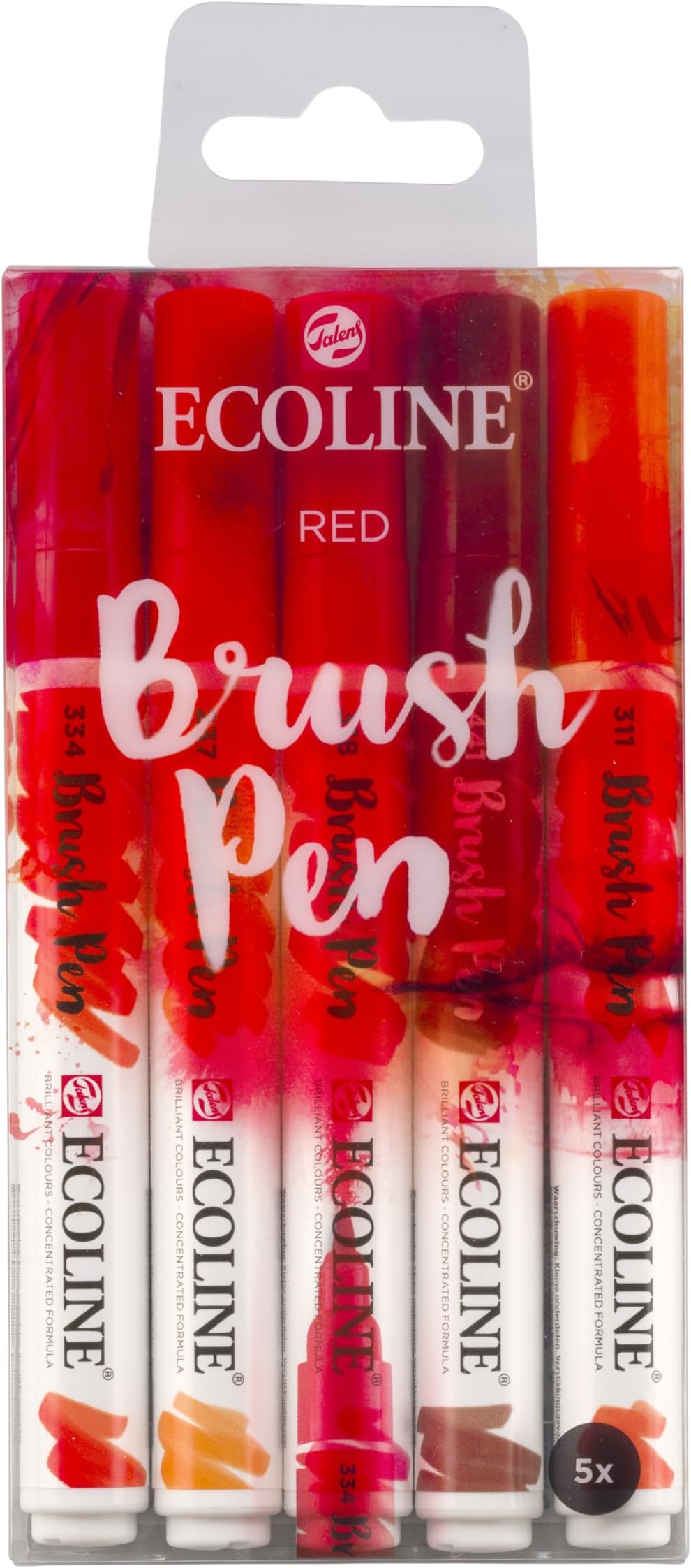 Talens Ecoline 5 brush pens "Red"