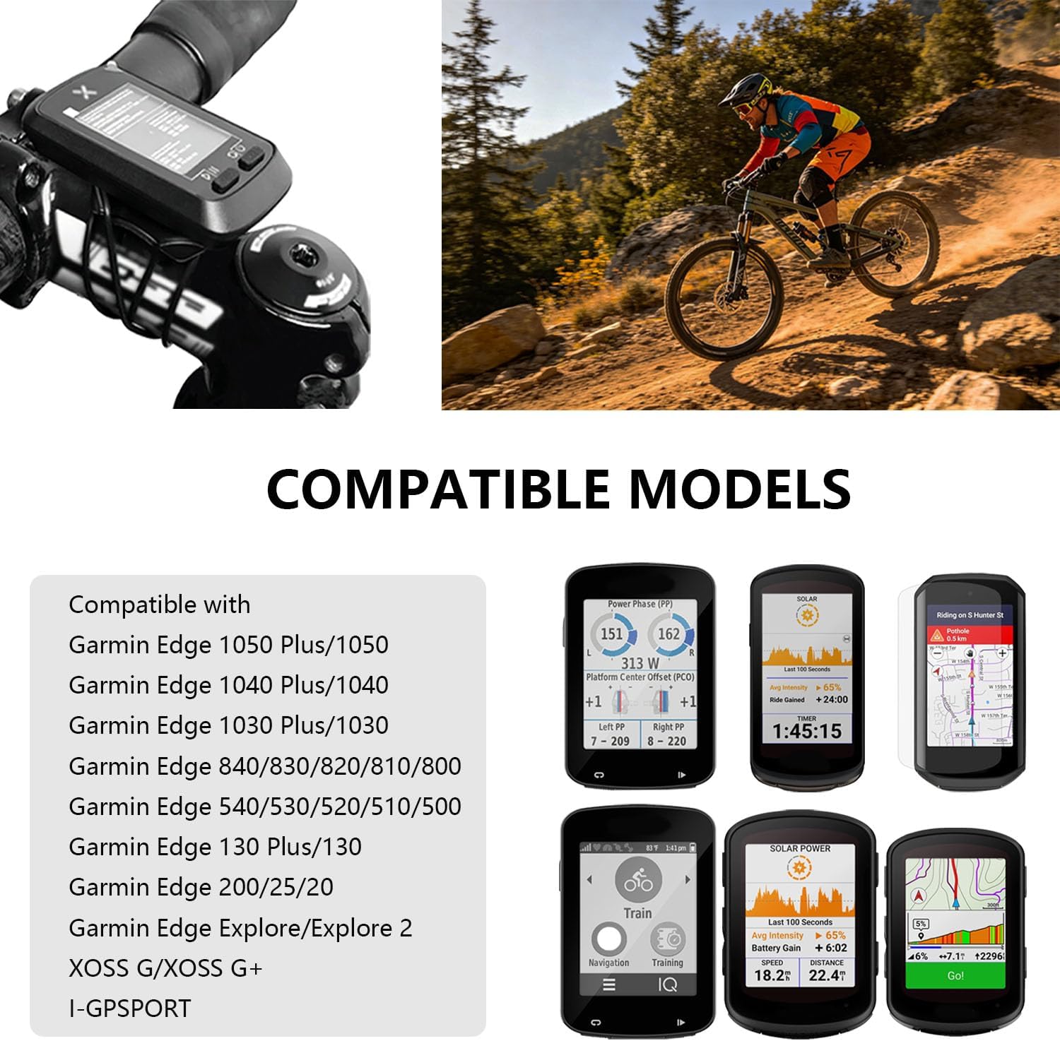 2 Pack Quarter Turn Bike Mount Compatible with Garmin Edge 1050 1040 1030 1000 130 Plus 840 830 820 810 800 540 530 520 510 500 Explore 2 i-GPSPORT Quick Release Bicycle Handlebar GPS Computer Holder image 5