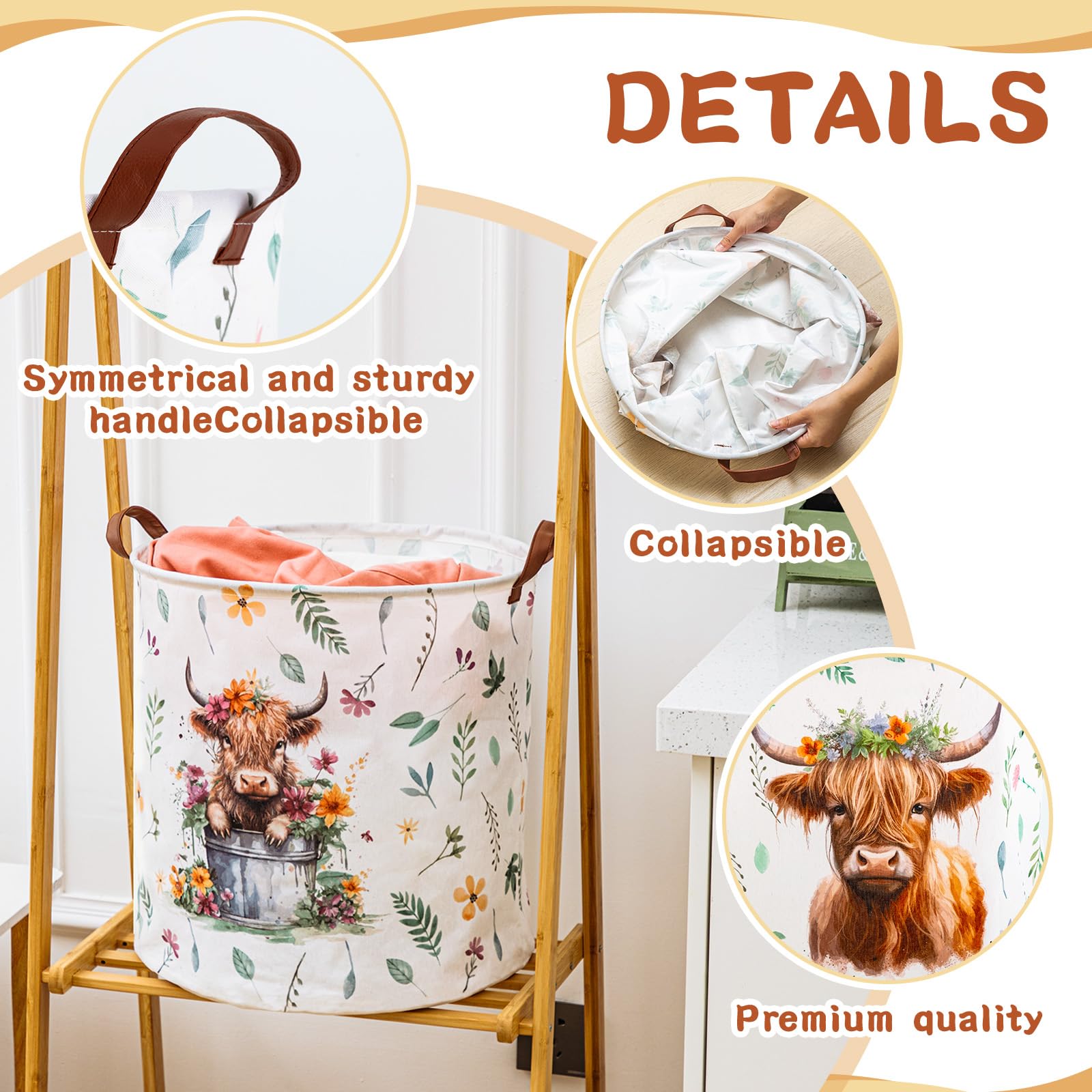 Amazon.com: Barydat 2 Pcs Highland Cow Storage Basket, 17.3 