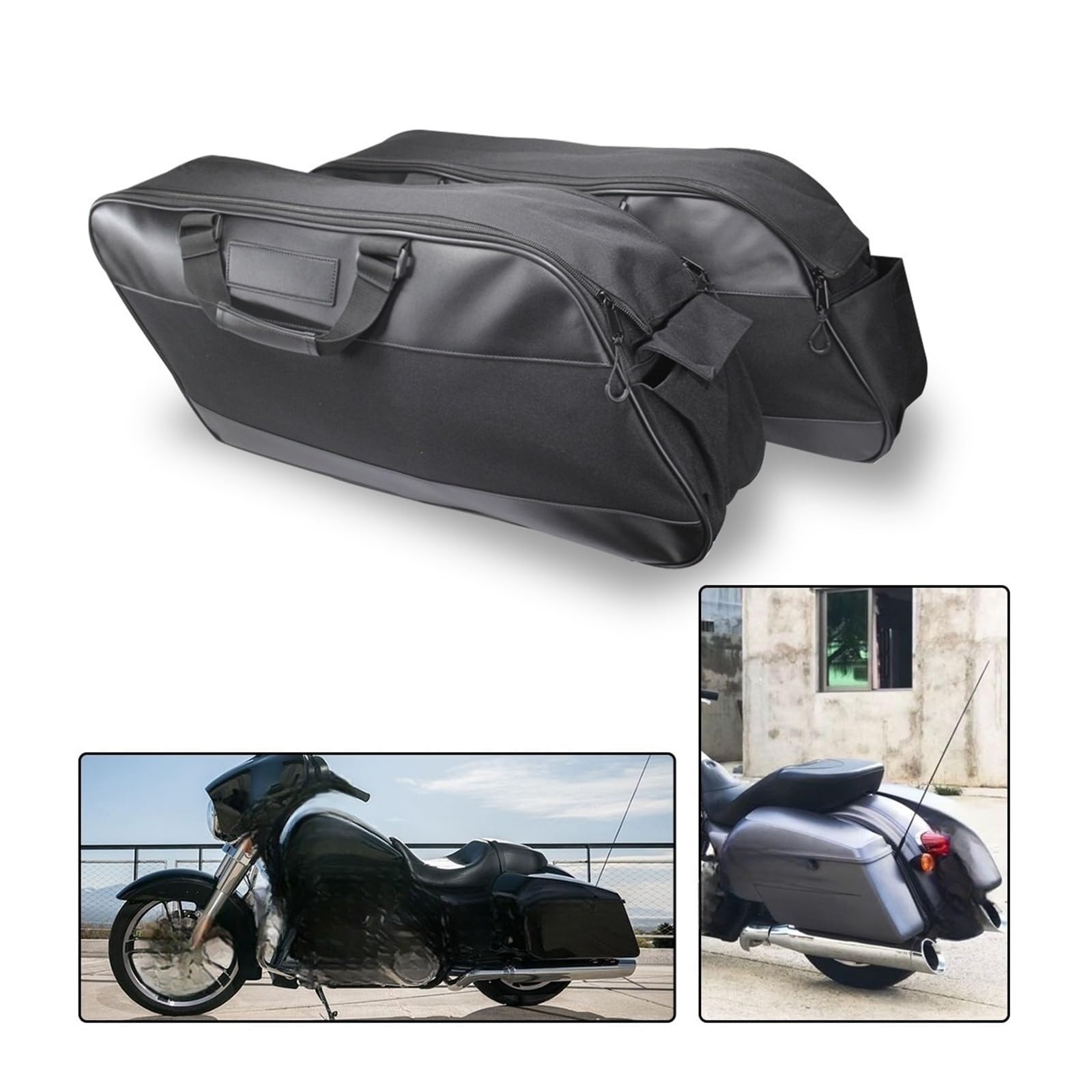 Bolsa sillín Trasera Motocicleta Bolsa para SILLÍN De Motocicleta, Portaequipajes, Paquete Interno para Touring para Road, para King, para Glide FLTR FLHX(Style A 1pcs)