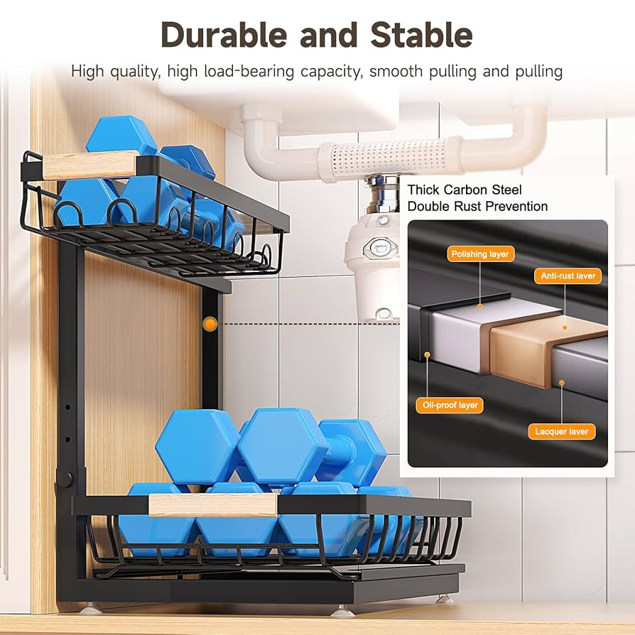 Amazon.com: Sevenblue 2 Packs Under Sink Organizer, High