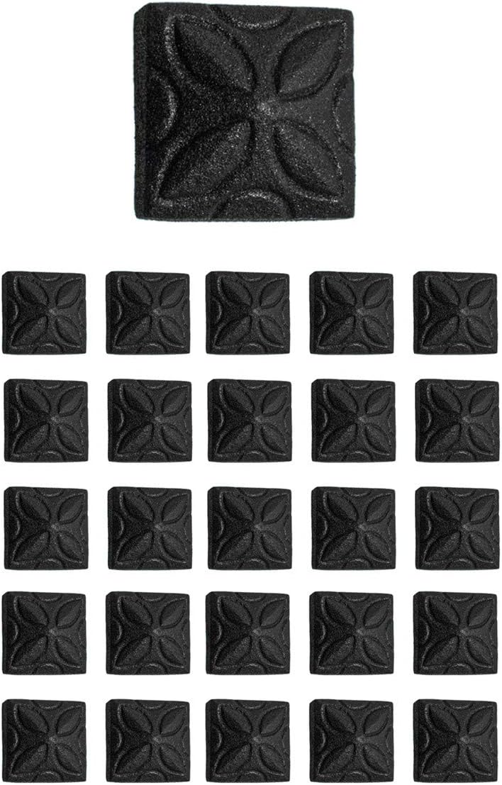 Renovators Supply 4 1/4 Inch Clavos Decorative Nail Black Wrought Iron Barn, Gate, Shutter Or Door Clavos Square Head Rustic Nail Powder Coat Finish Home Hardware Pack of 25