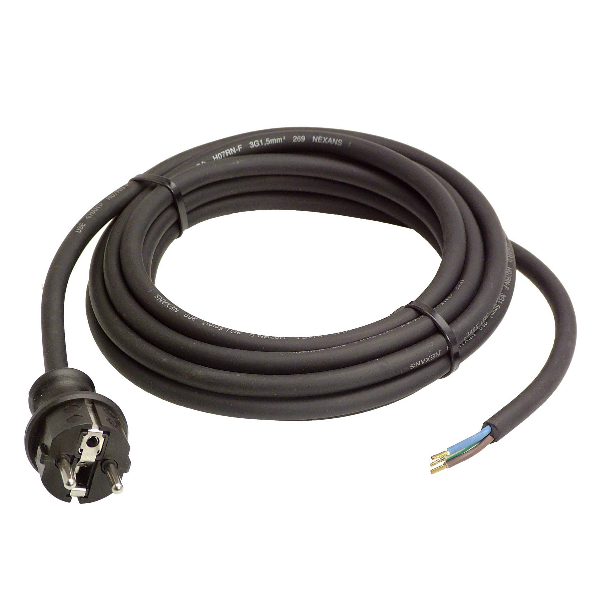 Cordon de Raccordement Caoutchouc H07RNF 15m - Résistant à l'Eau IP44