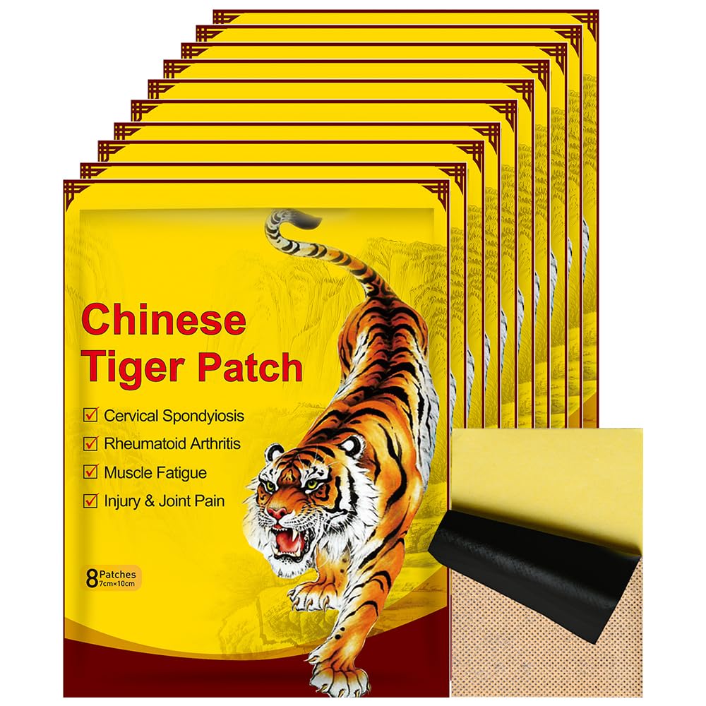 80 Pcs Cerotti Antidolorifici, Cerotto Antidolorifico della Tigre, Cerotti Riscaldanti Schiena, Cerotti Antidolorifici Schiena per Mal di Schiena, Ernia del Disco Lombare, Muscoli Della Schiena