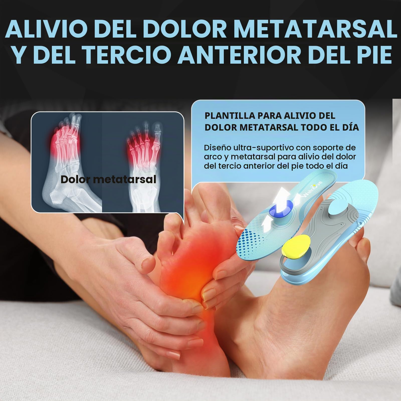 Welnove Plantillas ortopédicas para neuroma de Morton y metatarsalgia, con acolchado de gel para alivio del dolor y comodidad durante todo el día para hombres y mujeres