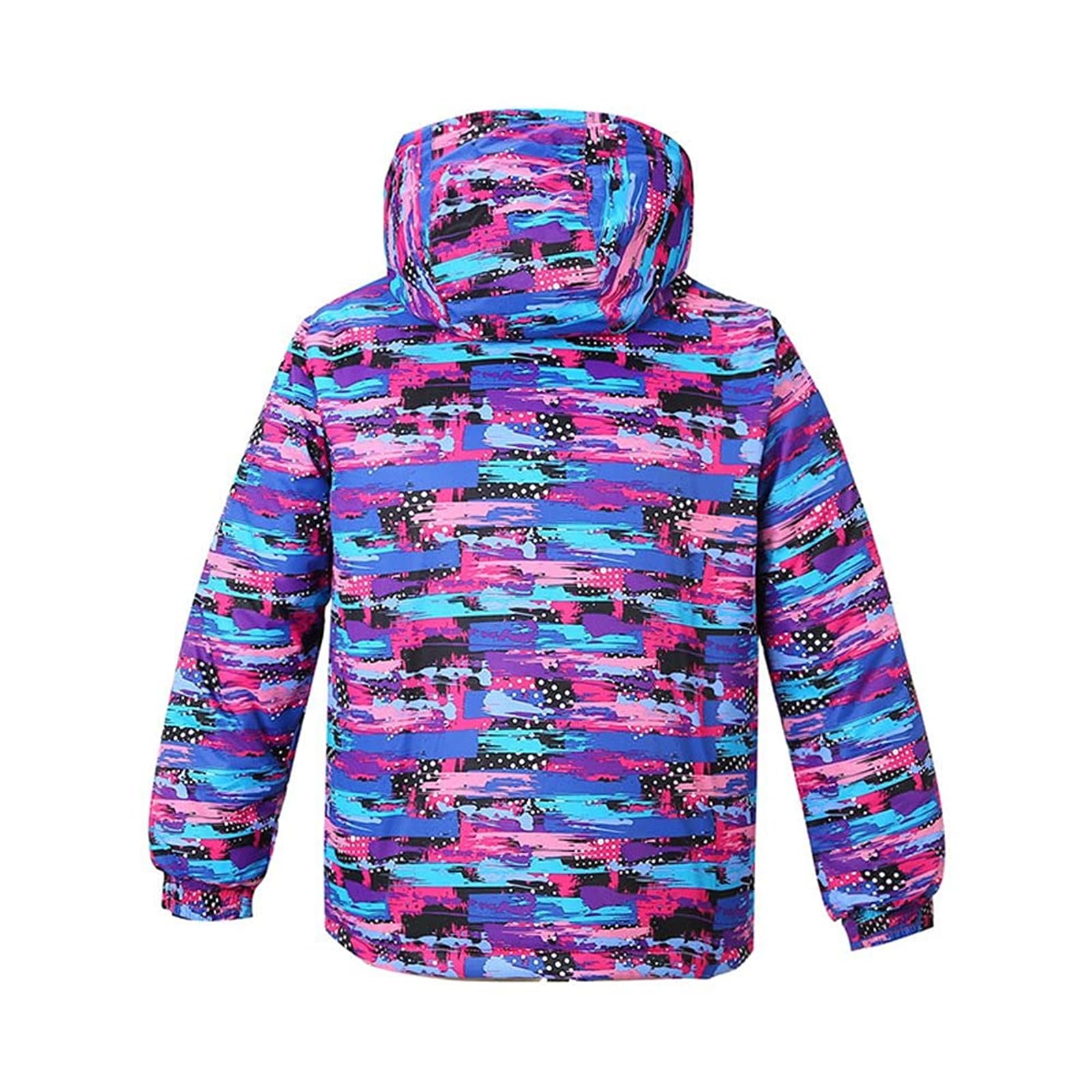 WOWULOVELY Girls Thicken Warm Snowsuit Hooded Skiing Jacket Pants 2 pcs Set Skiing Jacket with Pants