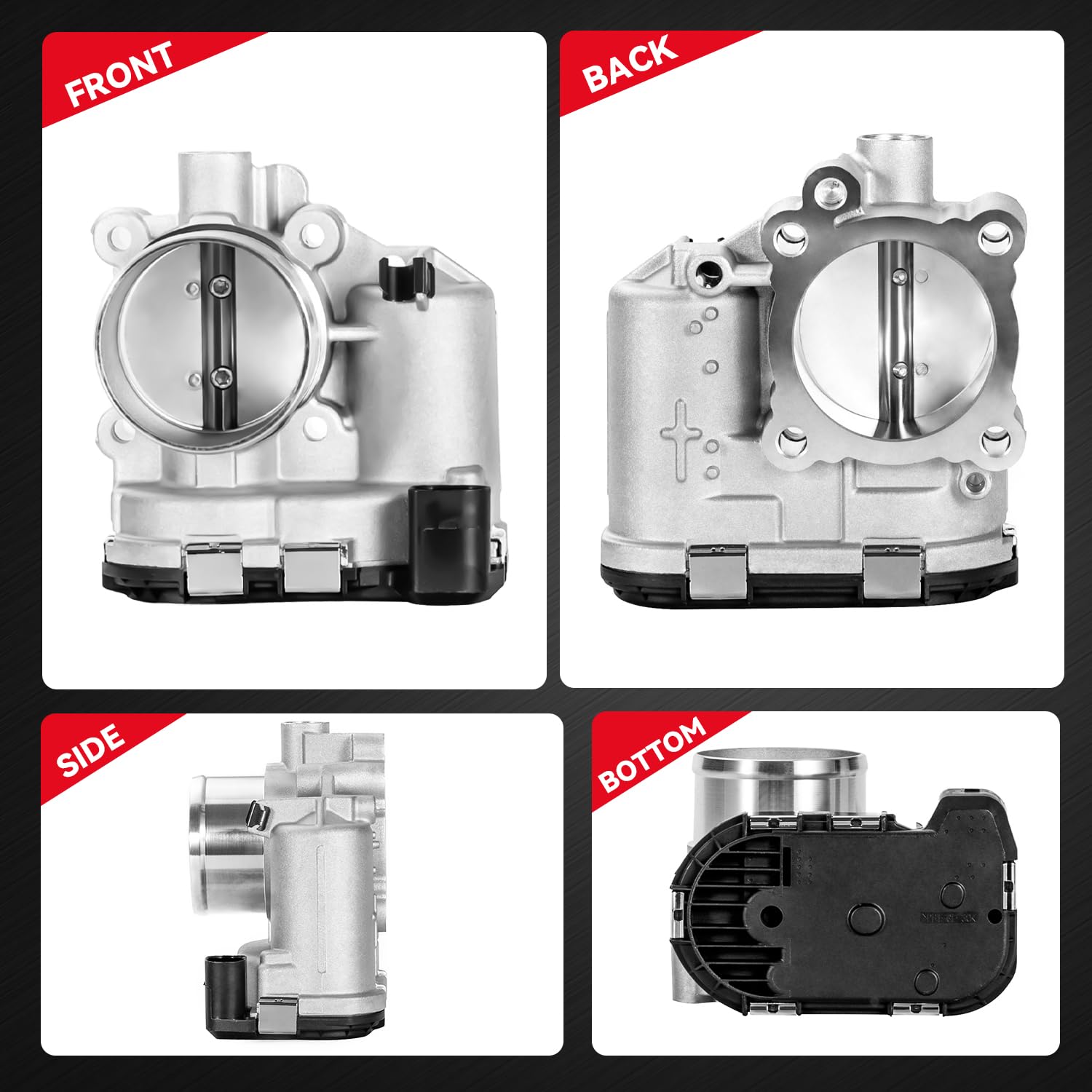 PLDDE New Electronic Throttle Body Assembly W/ TPS Sensor - Compatible With Ford Fiesta, Escape, Fusion, Transit Connect 1.6L (2013-2019)