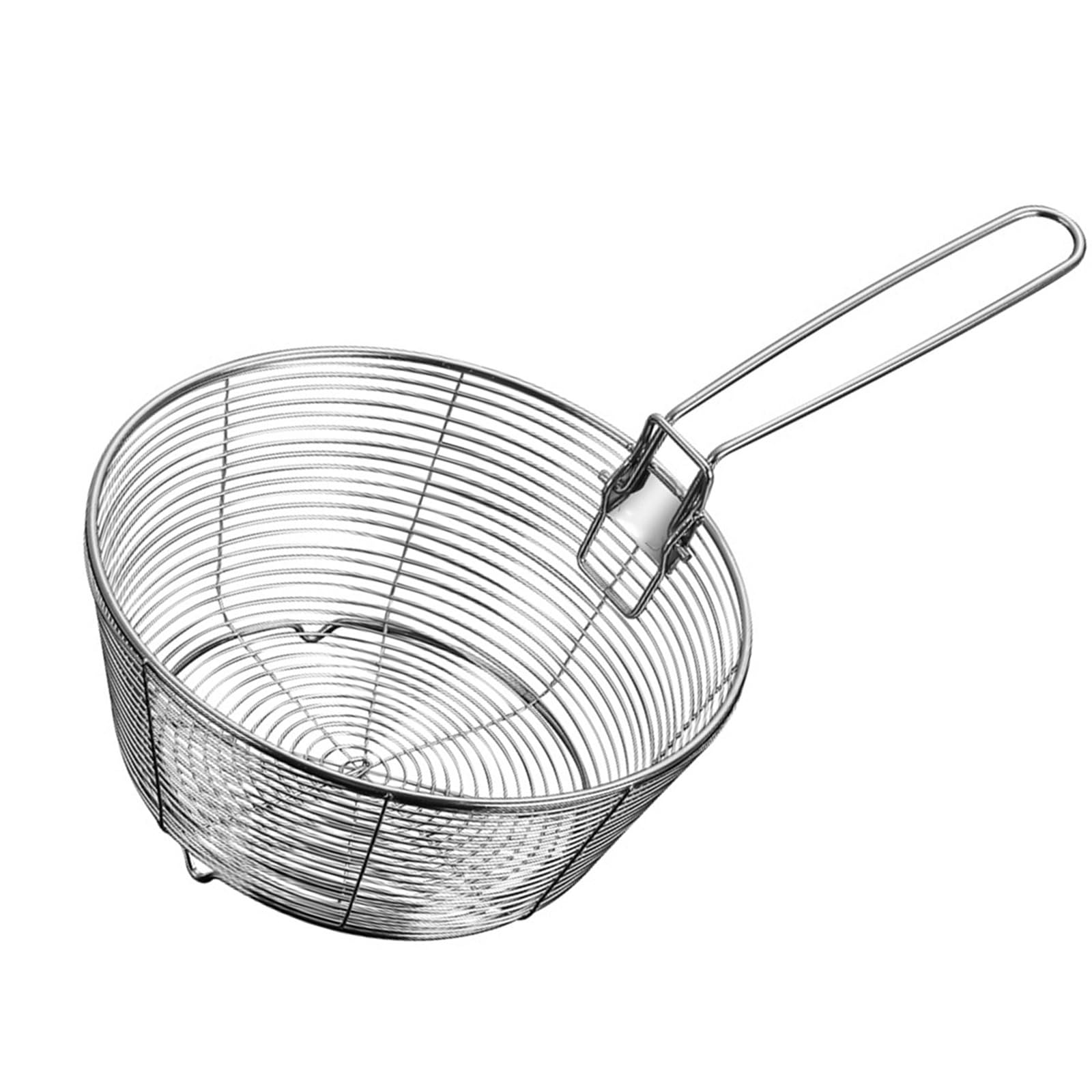 APGLSXY Round Strainer with Smooth for Frying and Fruit Washing Ergonomic Handle Frying Meshs Colander
