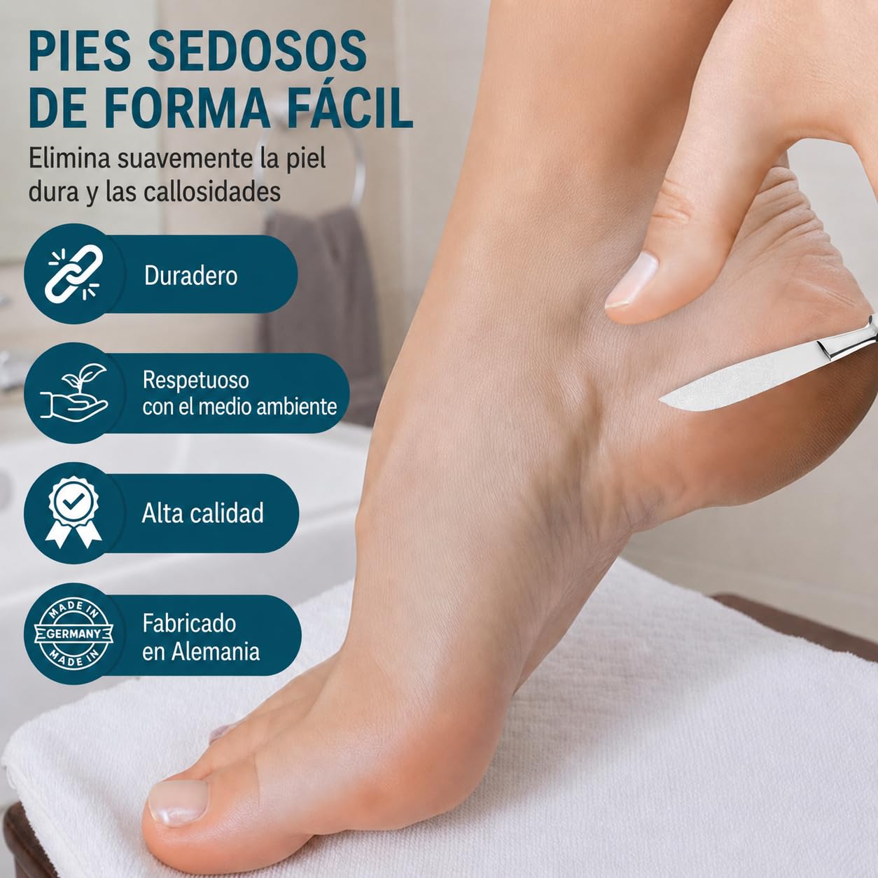 REMOS bisturí romo [16cm] inoxidable - para raspar los callos después de un baño de pies