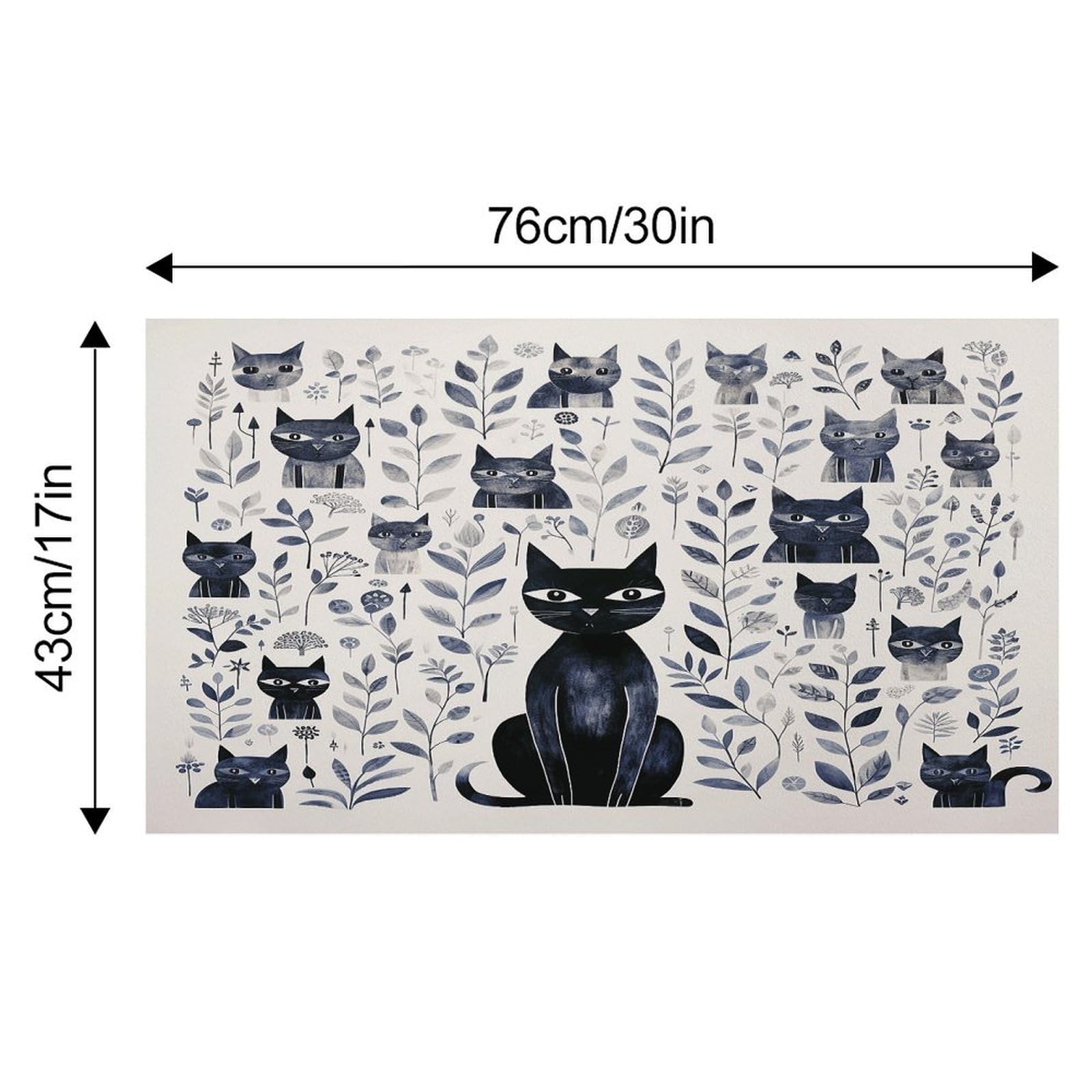 Tapis de nourriture simple pour chat et chat - Tapis d'alimentation antidérapant - Facile à nettoyer pour la nourriture et l'eau - Fournitures pour chien et chat - 43,2 x 76,2 cm