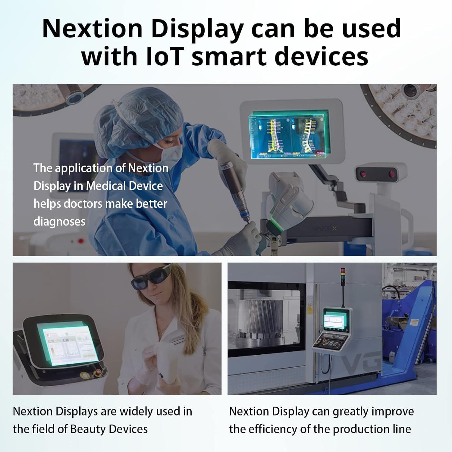 Digitalkey Pantalla HMI Nextion de 10,1", NX1060P101-011C-I, táctil LCD-TFT capacitiva de 1024 x 600, ampliamente utilizada en vehículos e impresoras 3D.