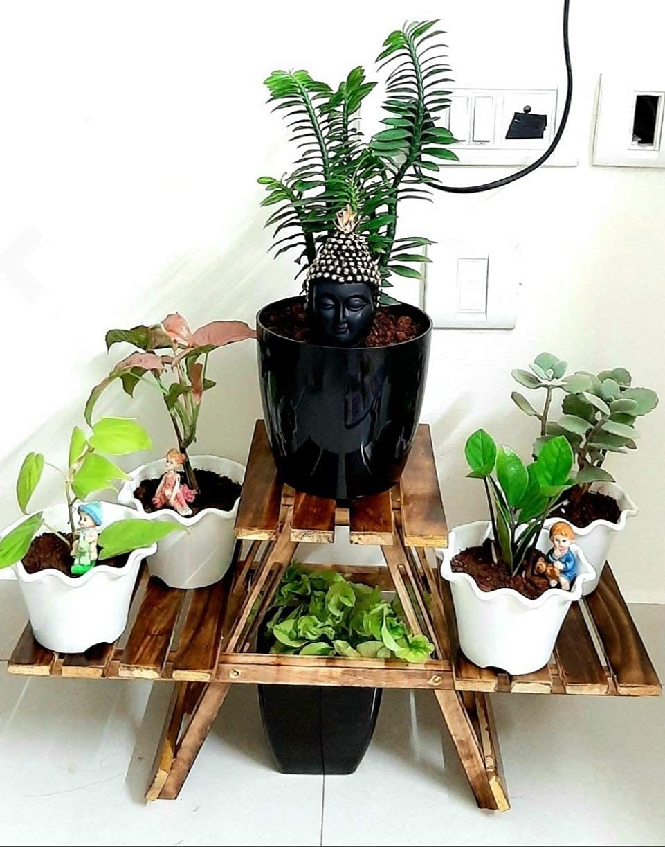 Wooden Planter Stand - Rustic Home Decor -1