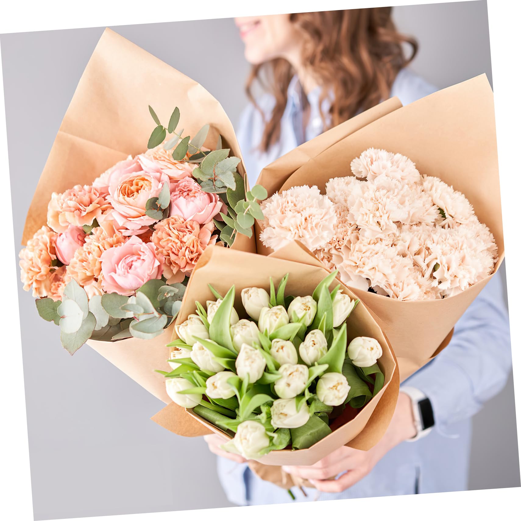 Yardenfun Braunes Kraftpapier Verpackungspapier Rolle Reißfestes Packpapier für Blumenstrauß Geschenkverpackung Diy Vielseitig Einsetzbar und Nahtlos