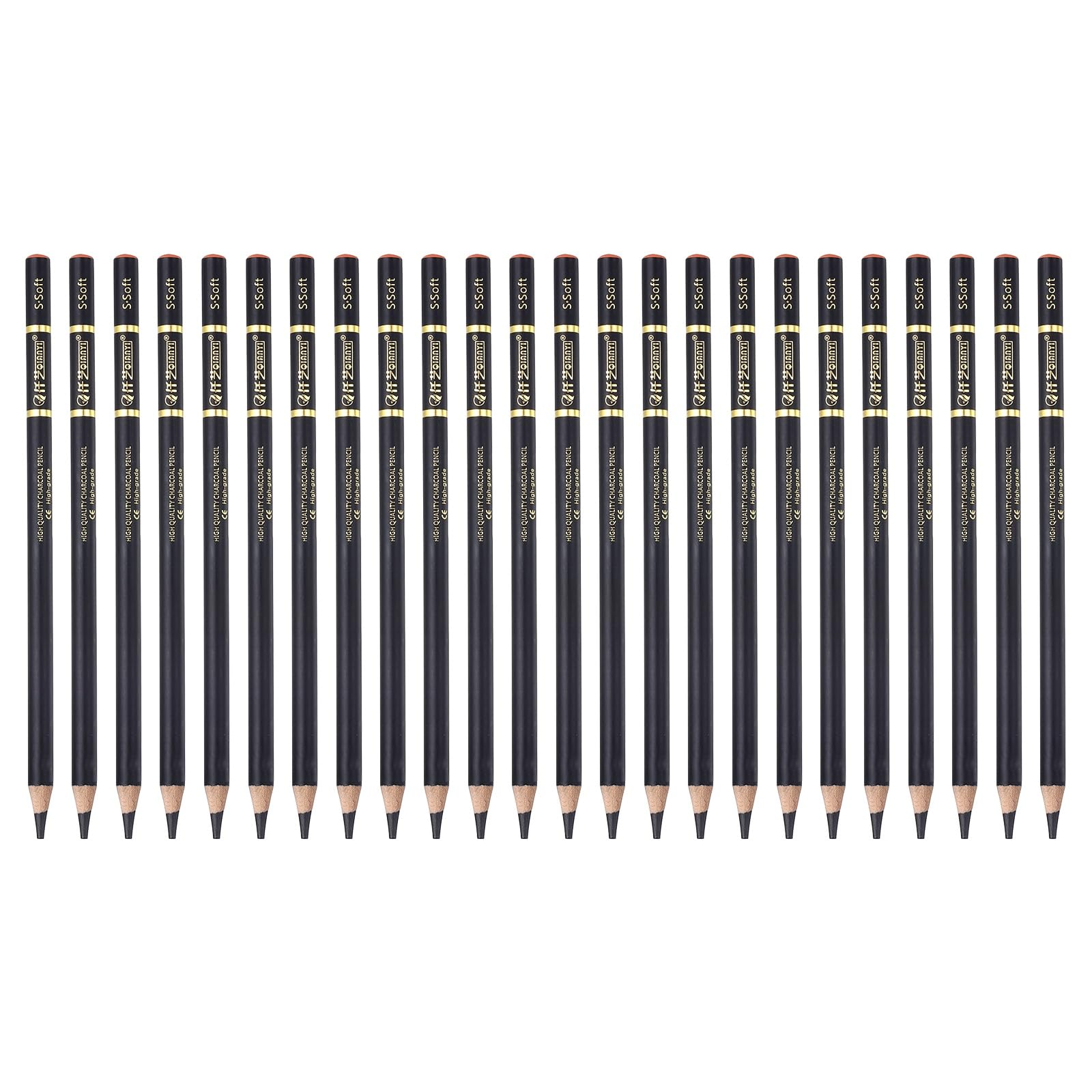 PATIKIL 24Pcs Graphite Pencils, Round Extra Soft Refill Wood-case Sketching Pencils Pre-sharpened Sketch Art Supplies for Home Office Classroom Artist Painting Sketching Study, Black