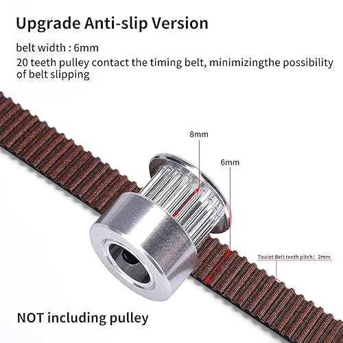 Miniatura 8 de BCZAMD 2GT Correa de distribución de 16.4 pies Accesorios de impresora 3D de 0.236 in de ancho 0.079 in de paso de goma de fibra de vidrio
