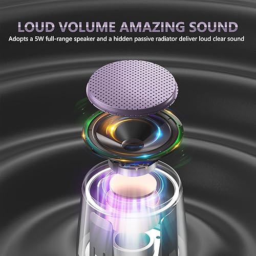 Miniatura 4 de INSMY C17-MAX, altavoz Bluetooth pequeño impermeable, audio rico, emparejamiento, portátil, portátil, portátil, morado