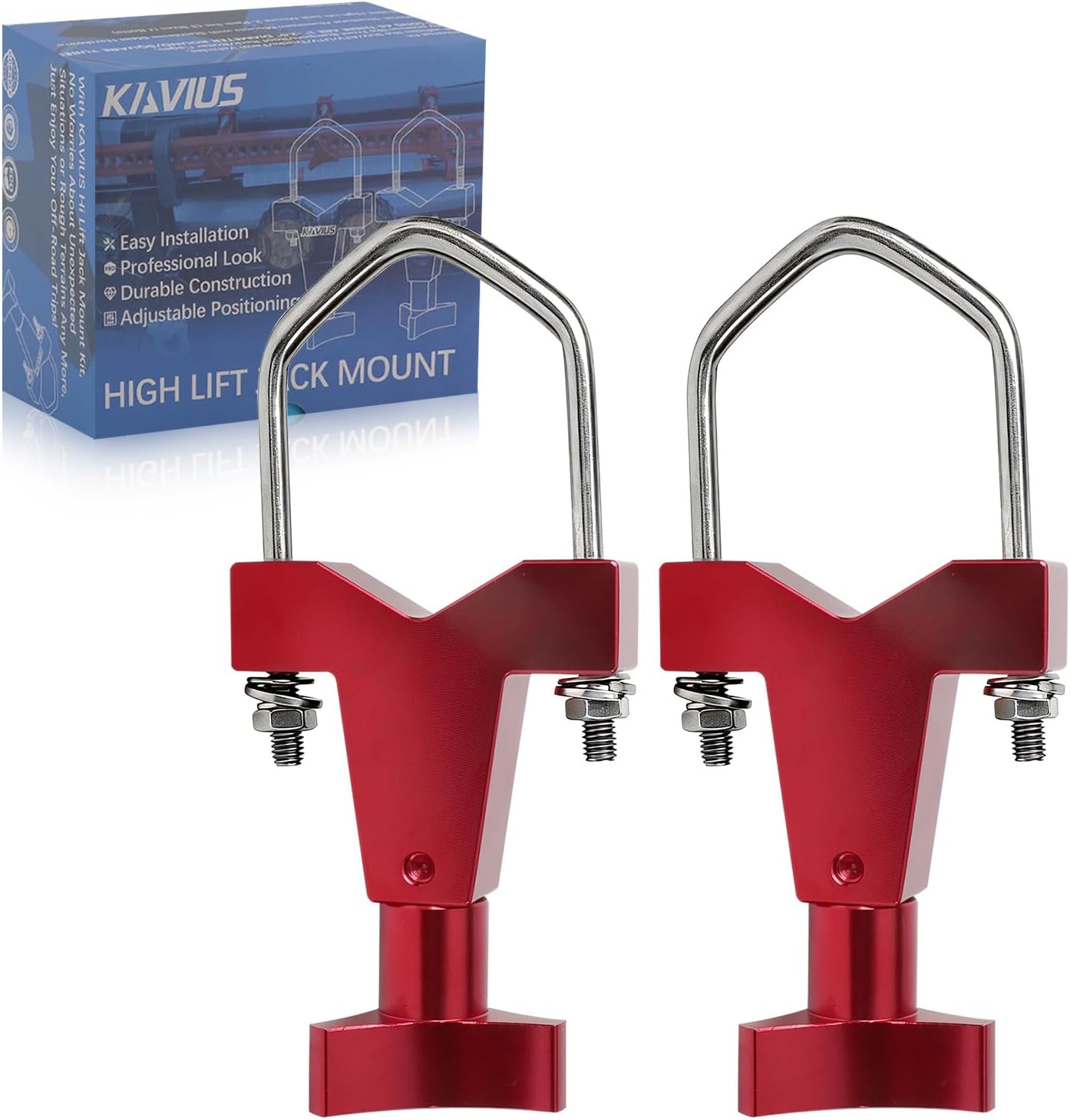 Hi Lift Jack Mounts Compatible with Polaris Universal Offroad Vehicle Truck RZR KAVIUS Adjustable High Lift Jack Tube Mount 1-2.5 Fits Front Bumpers, Crash Bars, Roll Cages, Roof Racks
