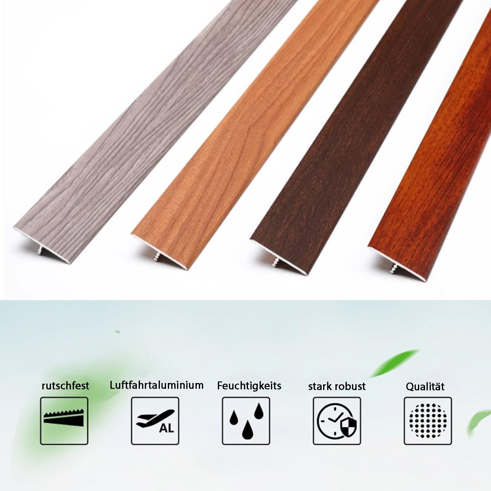 Tira De Transición Para Suelo En Aluminio Anodizado, Perfil En T De 135cm, 2 Piezas, Tira De Unión Para Pisos Laminados, Madera, Cerámica, Y Más, Separador De Encimeras Y Juntas De Dilatación(