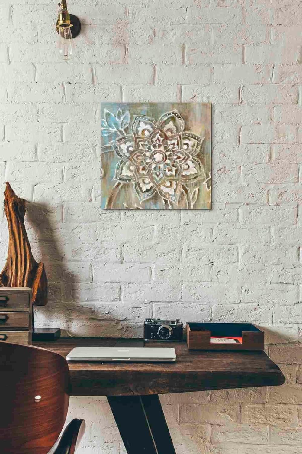 Epic Graffiti 'Henna II Blue' by Danhui Nai, Canvas Wall Art, 12"x12"