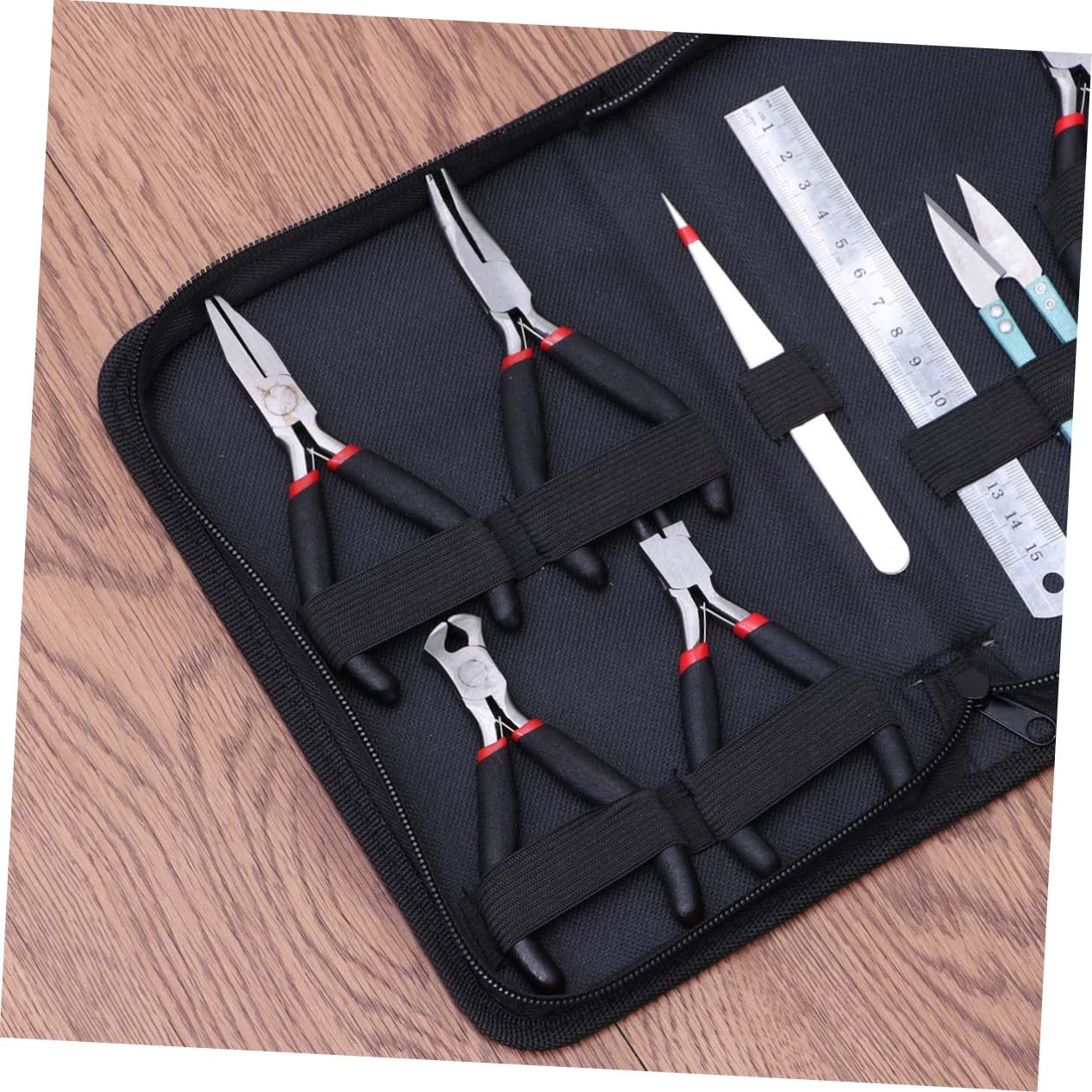 9piezas Mini Juego De Alicates Para Joyería Punta Plana y Redonda Larga Para Hacer Joyas Chapadas Casa