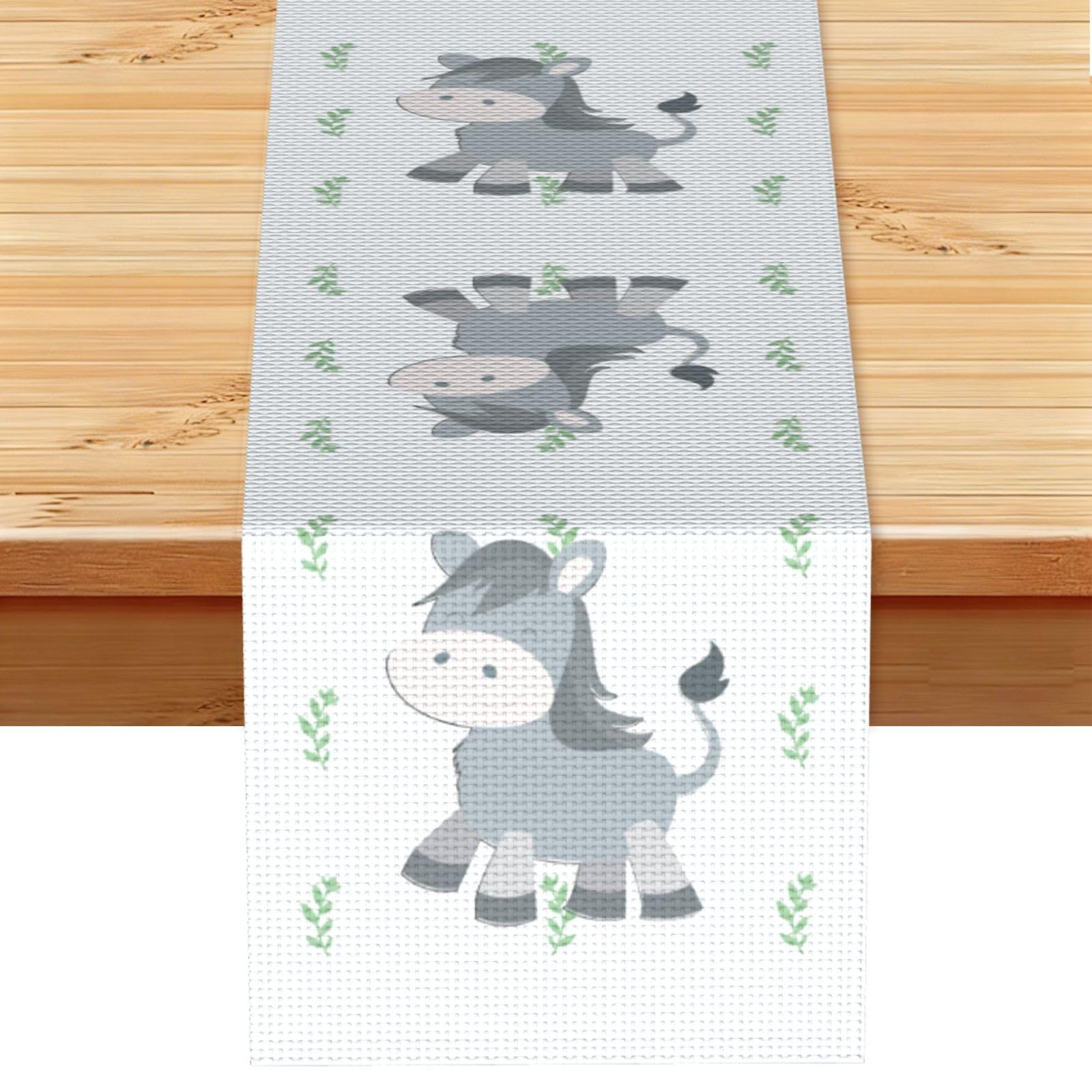 smiling donkey Linen Feel Table Runner Wedding Party Home Decoration