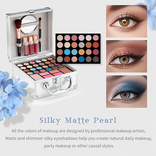 Miniatura 3 de Color Nymph Kit de maquillaje para principiantes para adolescentes con el pequeño estuche de tren cosmético incluido, paleta de sombra de ojos de 24