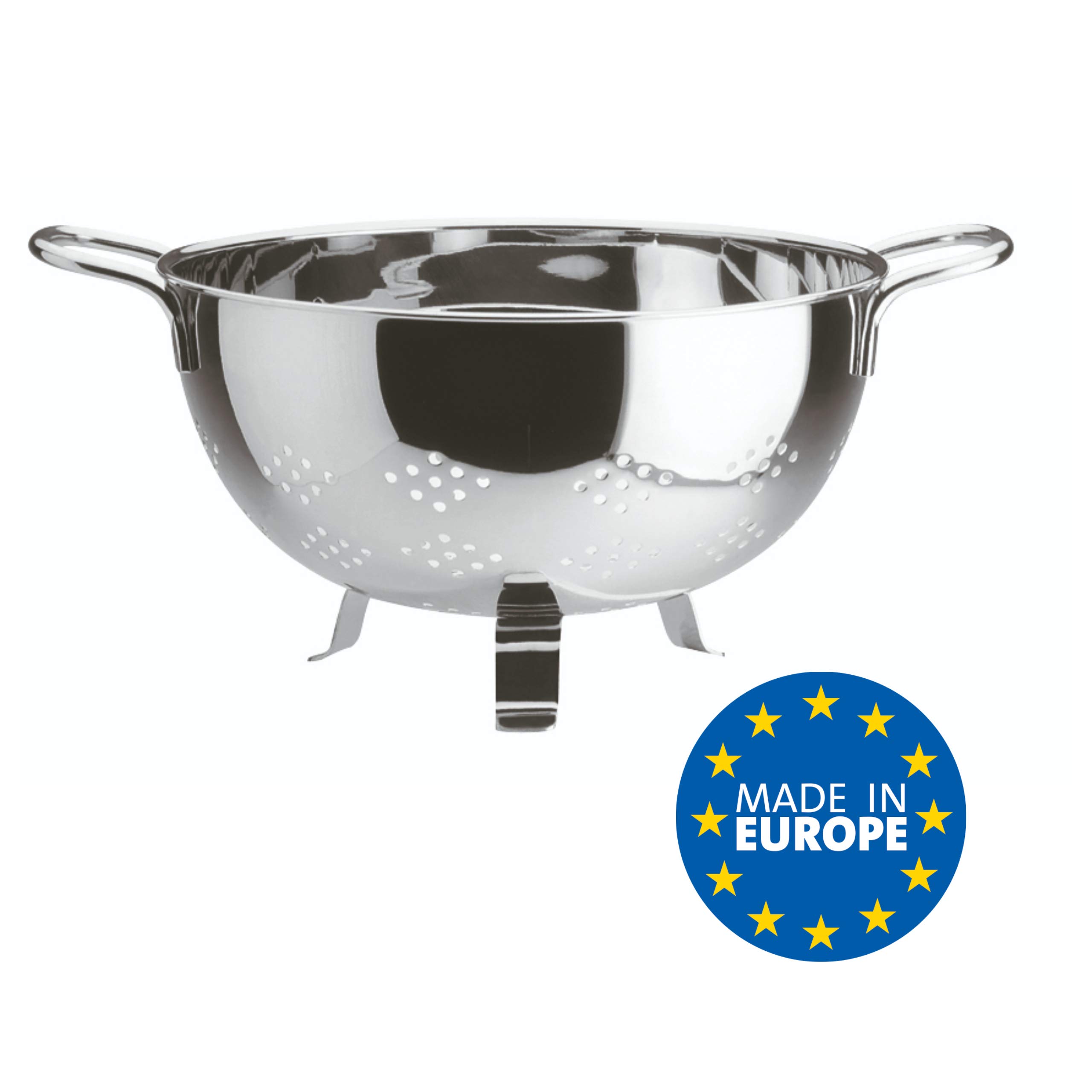 Artame ART81222 - Passoire Ronde sur Pieds avec 2 poignées - INOX - D.22cm
