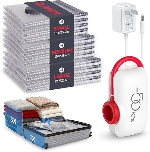 VMstr Vacuum Seal Bags for Clothing Travel, Carry-on Size for