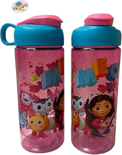 Lunch Money Gabby's Dollhouse - Juego de 2 botellas de agua sin BPA para niños, botella Sullivan de 16.5 onzas