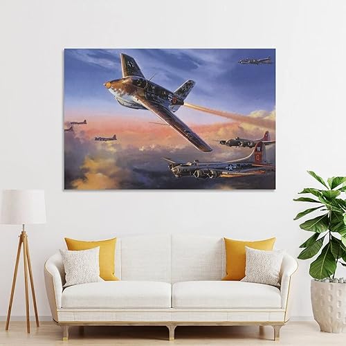 Miniatura 4 de Vintage WWII Wall Art Poster Late German Air Wing Poster Air Force Aircraft Wall Art Canvas Posters Prints Picture for Living Room Bedroom Office