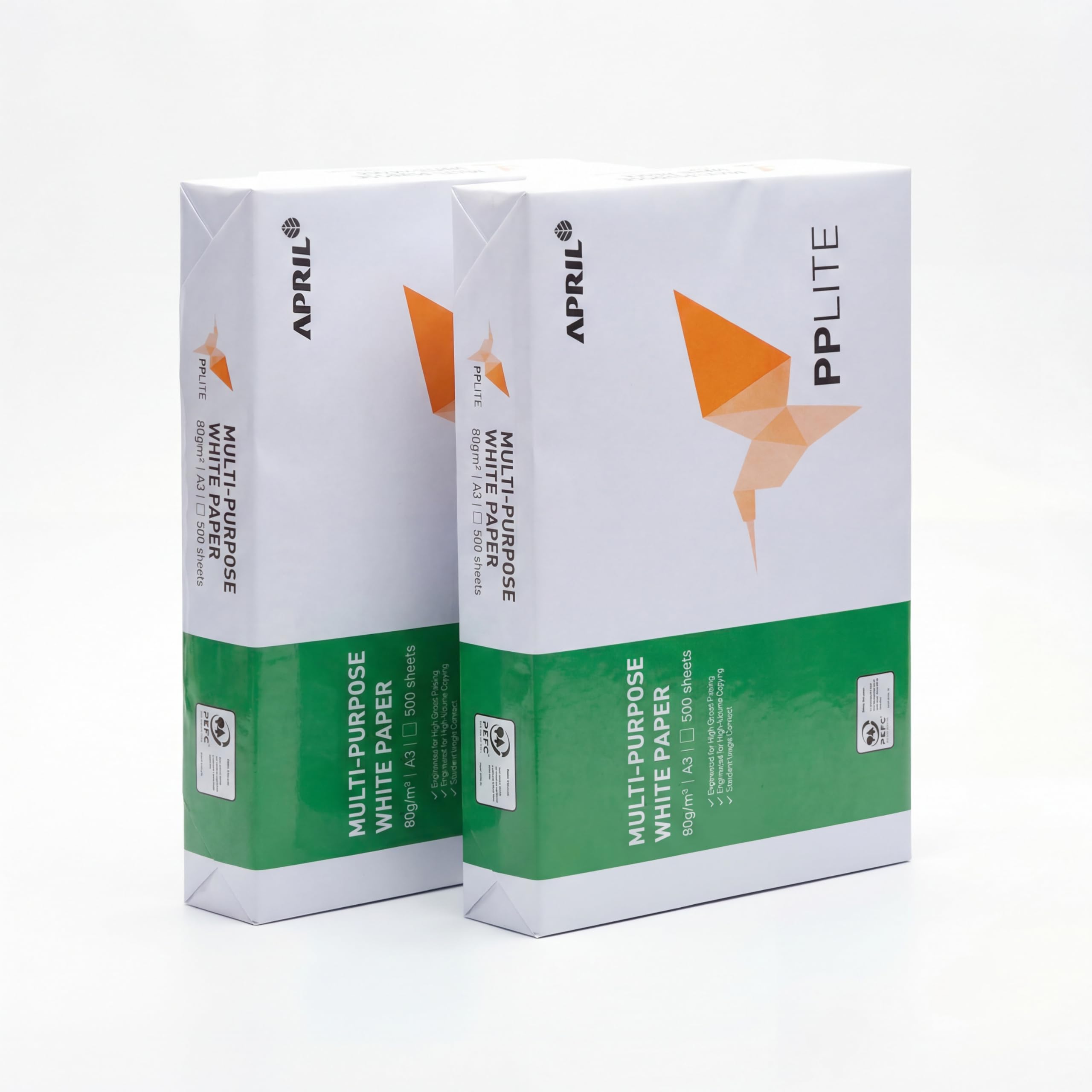 APRIL PP Lite Carta A3 80gr - 1.000 Fogli (2 Risme) - Risma Carta A3 Bianca