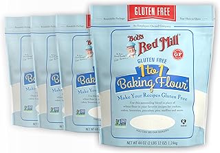 Bob's Red Mill Gluten Free 1 to 1 Baking Flour, 44oz (Pack of 4) - Non G...