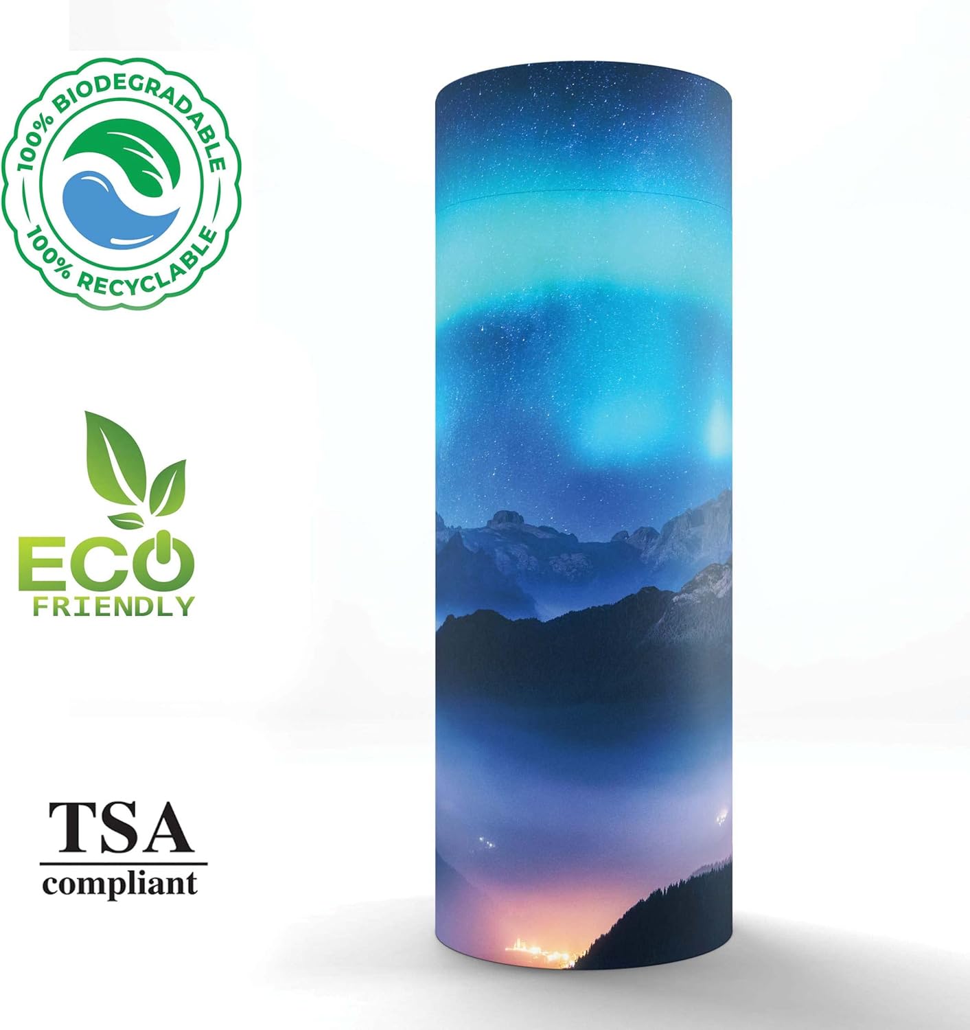 Aurora Borealis Scattering Tubes for Human Ashes TSA Approved Scattering Urn and Eco-Friendly Biodegradable Urns for Human Ashes & Biodegradable Urn for Burial at Sea - Image 5