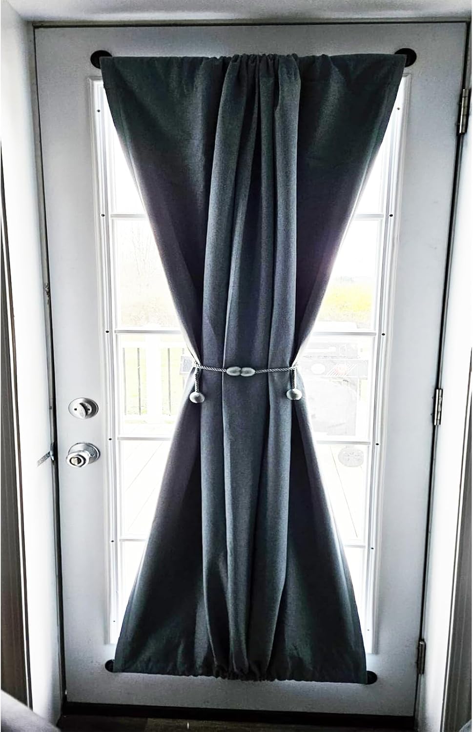 Type B 20"-36" Adjustable Magnetic Curtain Rod for Metal Door,Magnetic Window Café, French Door Sash Rod W Strong magnets, easy to install (White-1)