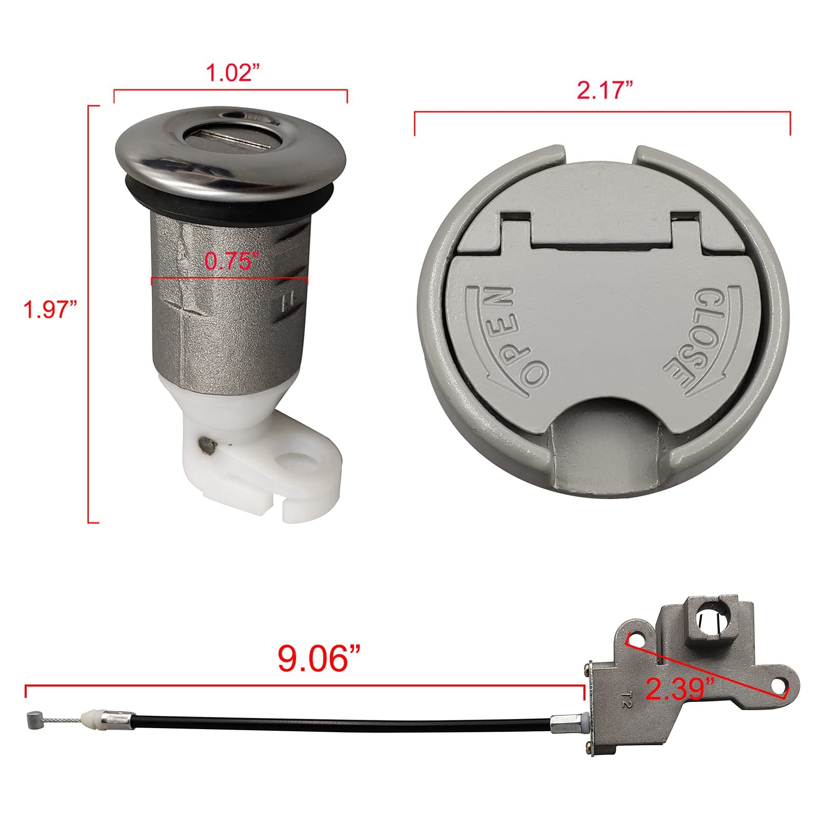 GY6 50cc Ignition Switch & Gas Tank Cap Key Set - Fits Scooters, Mopeds, TaoTao ATVs