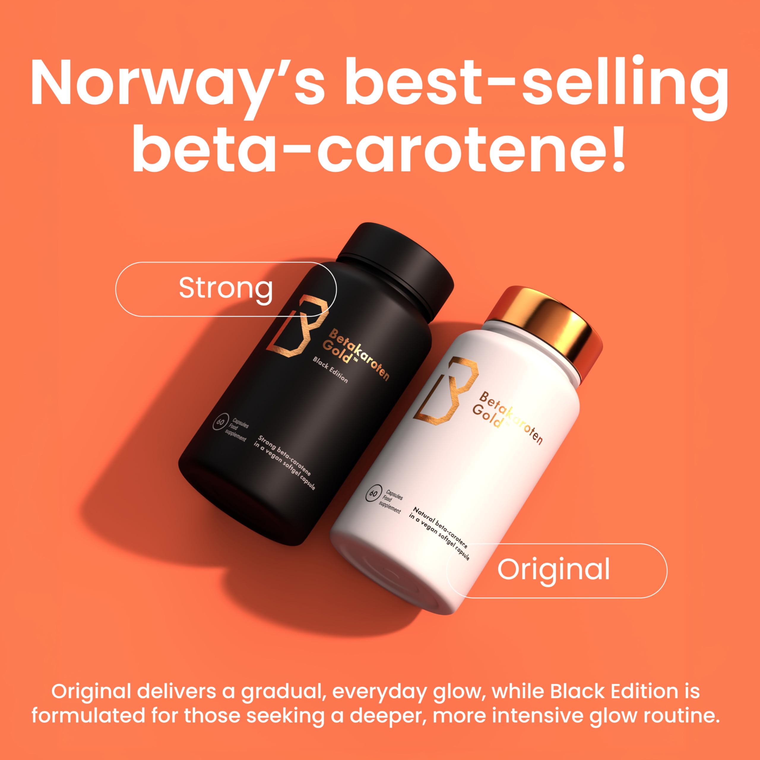 Betakaroten Gold® - Black Edition - Premium Nordic Quality - 60 Vegan Capsules
