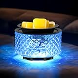 JOYOLO Wax Melt Warmer, Electric Wax Warmer for Scented Wax, All-in-One Candle Wax Melter with PTC Heating and 7 Color Lights, Crystal Fragrance Oil Burner for Women Gifts (Quilt Glass)