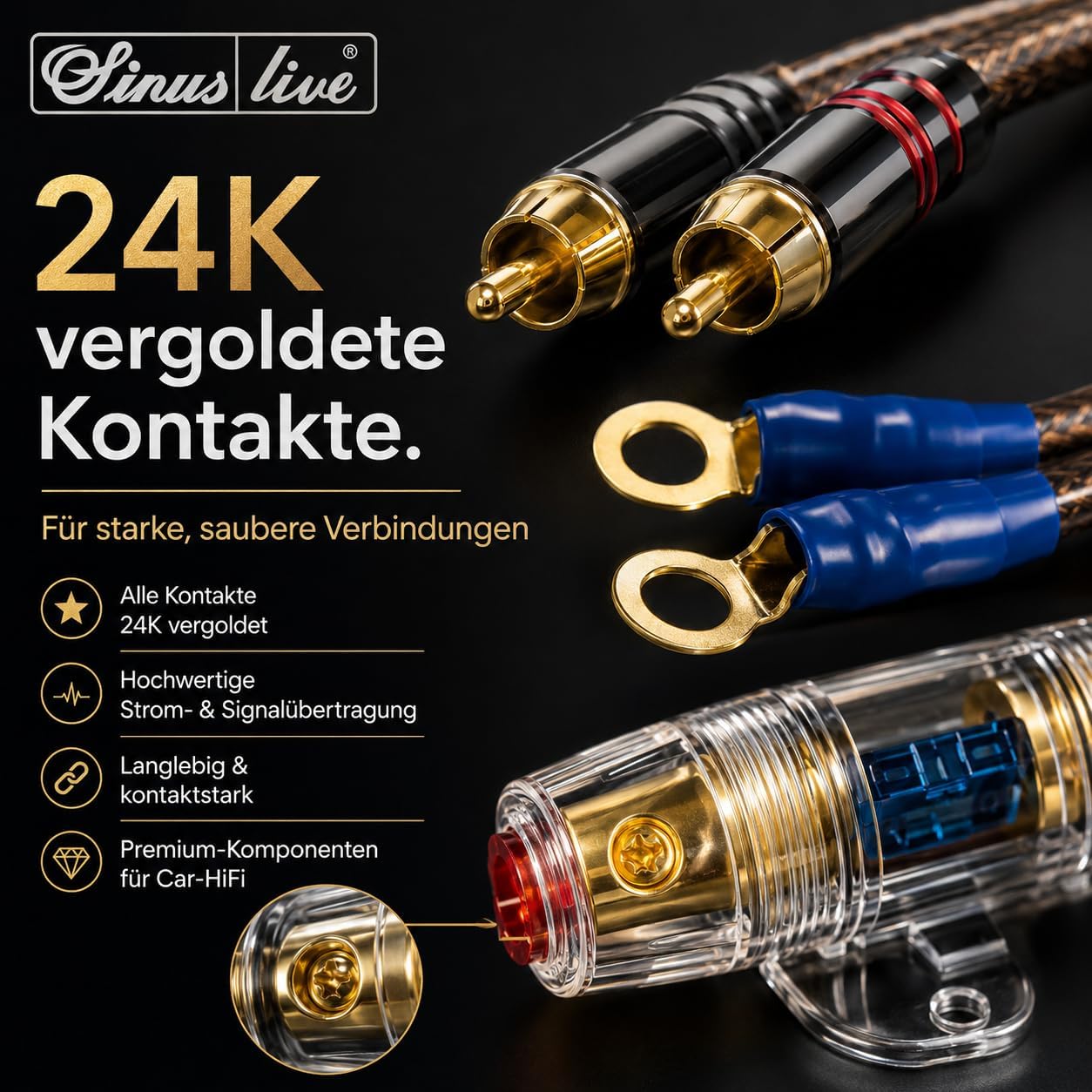 Sinus live KS-10 5 m Car HiFi Battery Cable Set 10 mm²