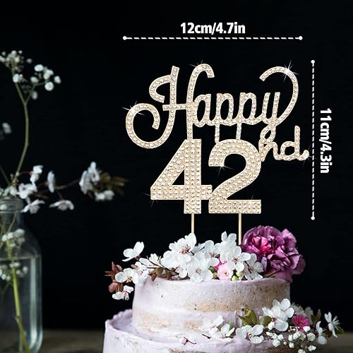 Miniatura 296 de LINGTEER Decoración de pastel de diamantes de imitación dorados para cumpleaños número 15 – Cheers to 15th Birthday Quince años de edad, decoración