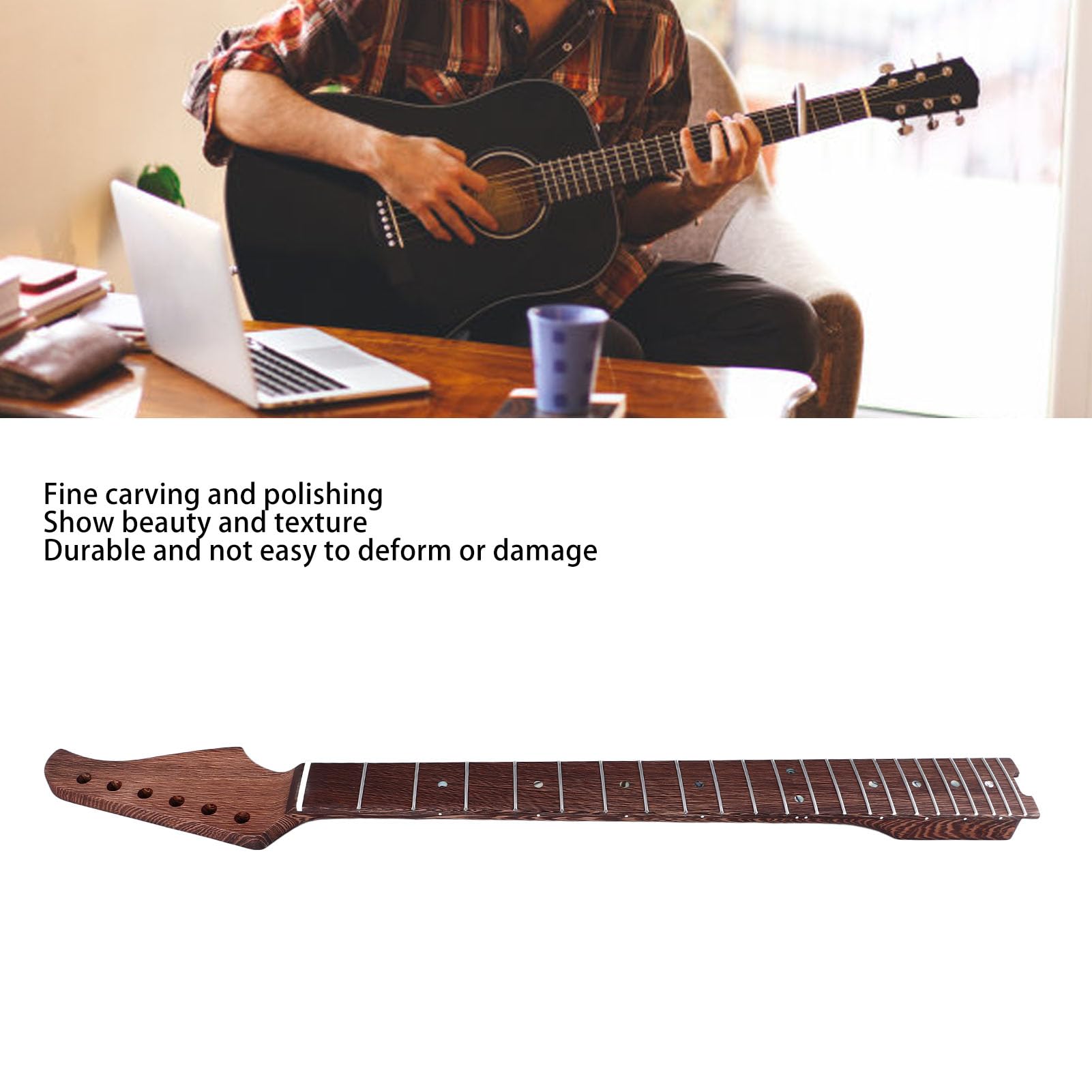 E-Gitarrenhals Wenge, 22-Bund-Gitarrenhals für Suhr ST 22-Bund-Musikinstrument-Ersatzzubehör
