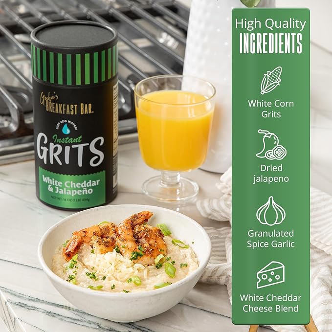 Gocha's White Cheddar & Jalapeño Instant Grits - 454g - Paquete Familiar 16 Porciones miniatura 4
