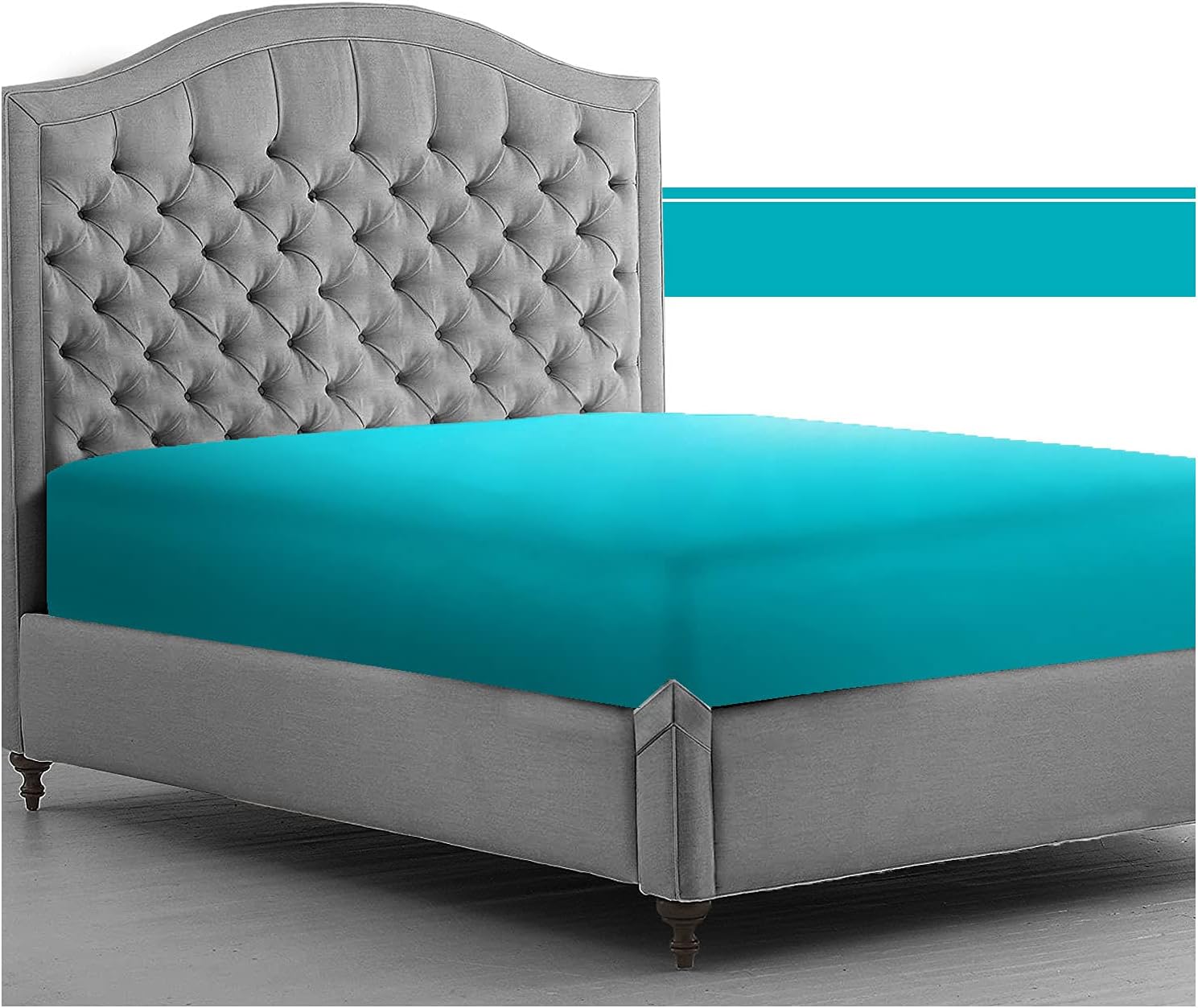 GC GAVENO CAVAILIA Easy Care Deep Fitted, Plain Dyed Bedding & Linen, Poly Cotton Non Iron Sheets, Polycotton, Teal, Super King