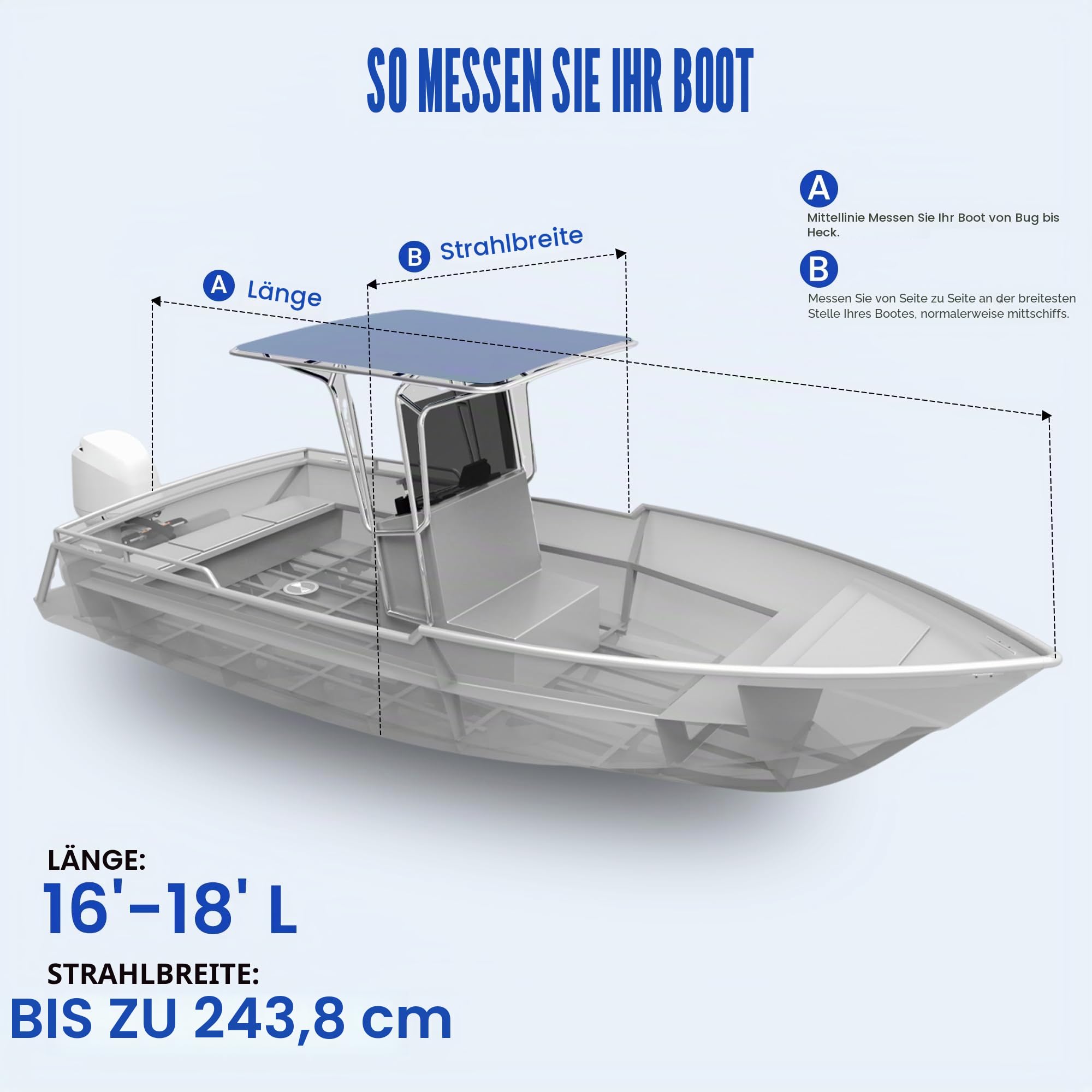 Center Console Boat Cover, Trailerable T-Top/Hard-Top Boat Cover, Marine Grade Oxford Waterproof Boat Covers