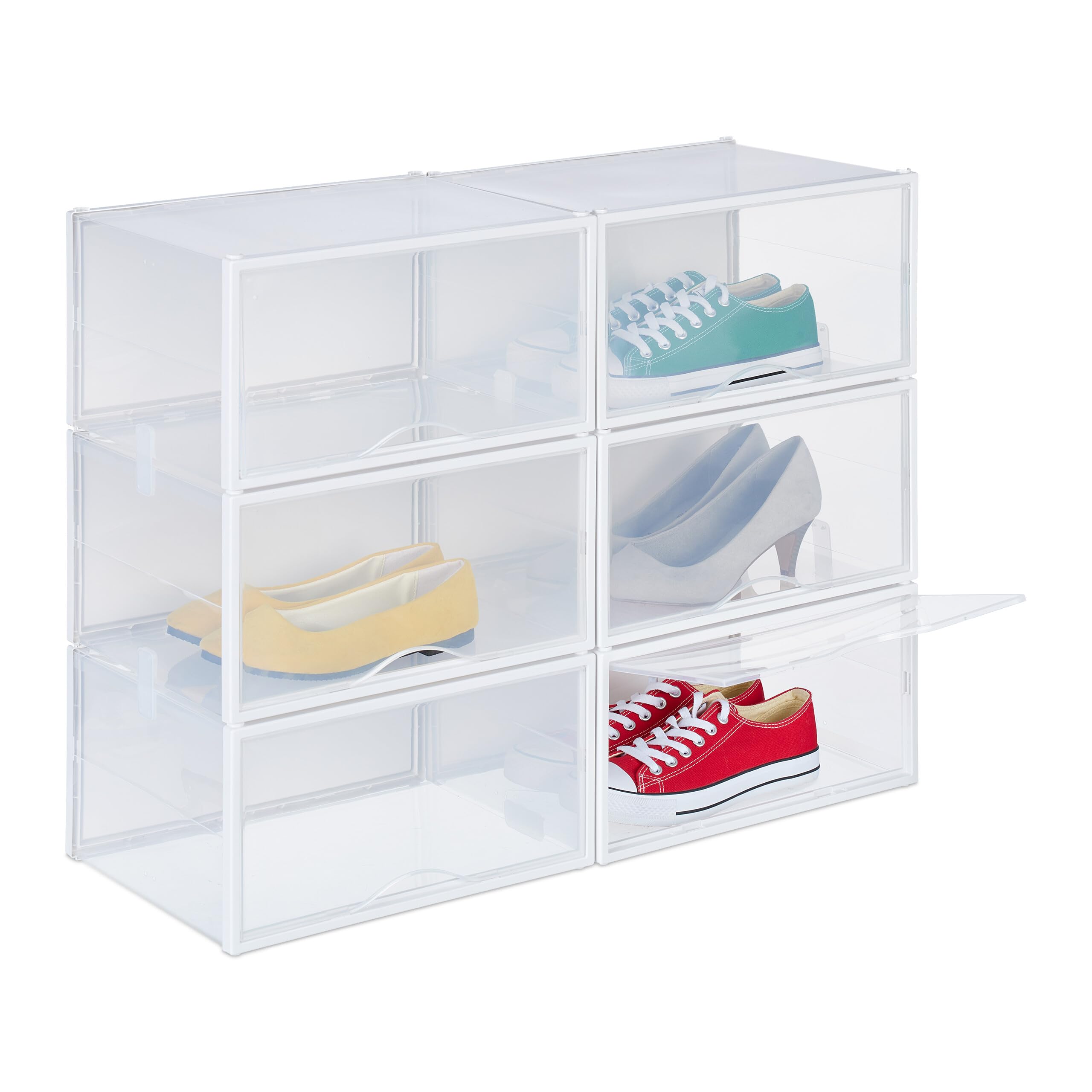Boîtes à chaussures transparentes Relaxdays pour sneakers et escarpins pointure 48