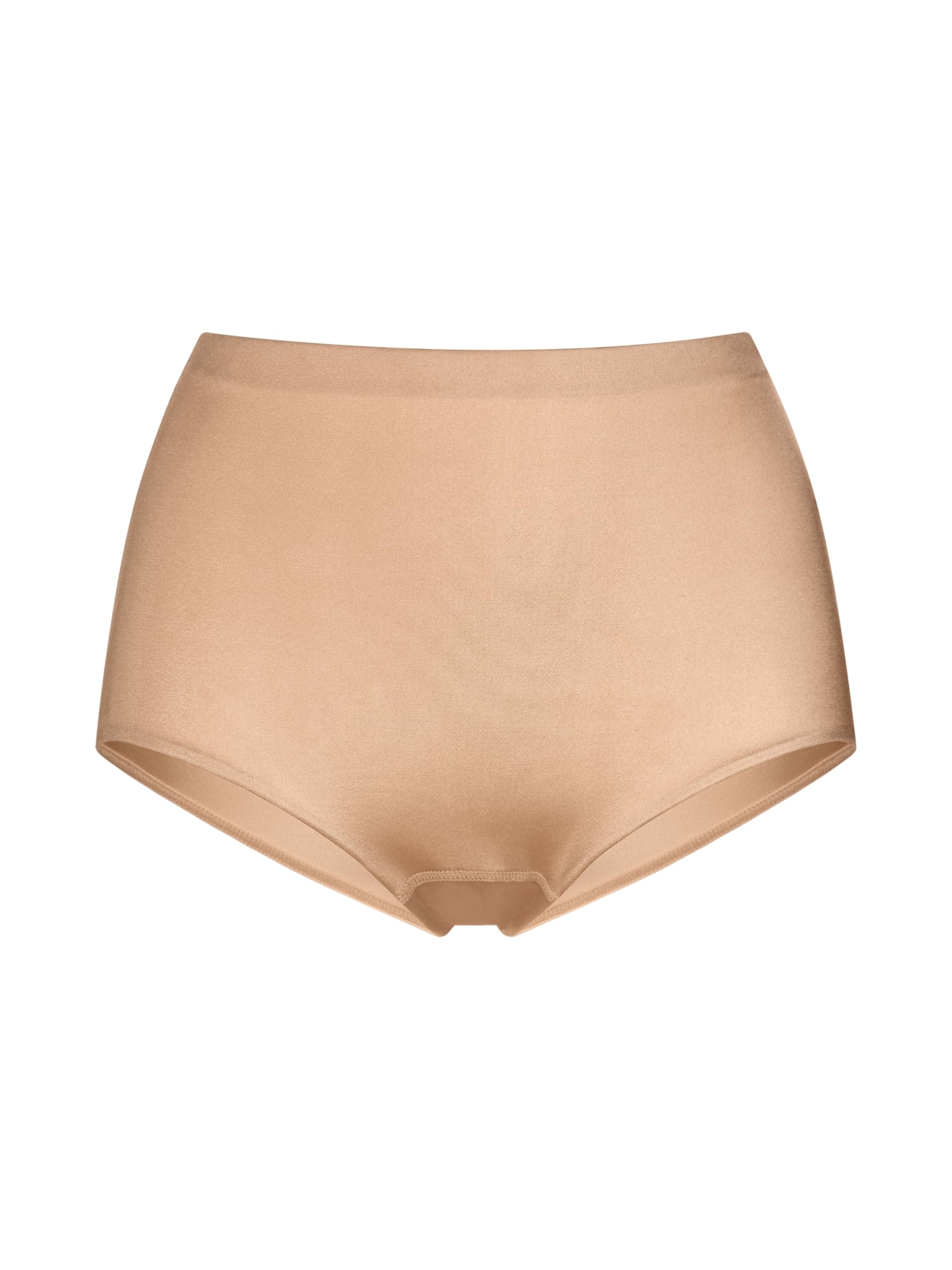 DORINA Sublime Sculpt Women's Mid-Waist Brief, Medium Control Shapewear, Power Mesh Lining, Shiny Micro Fabric, Beige